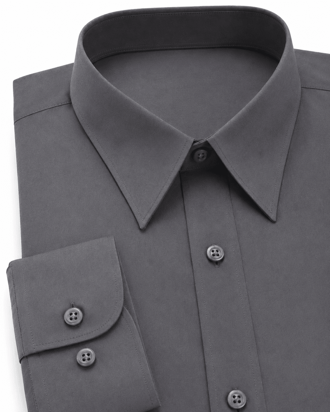 Slim Fit Dress Shirt, Charcoal - Upscale Men's Fashion