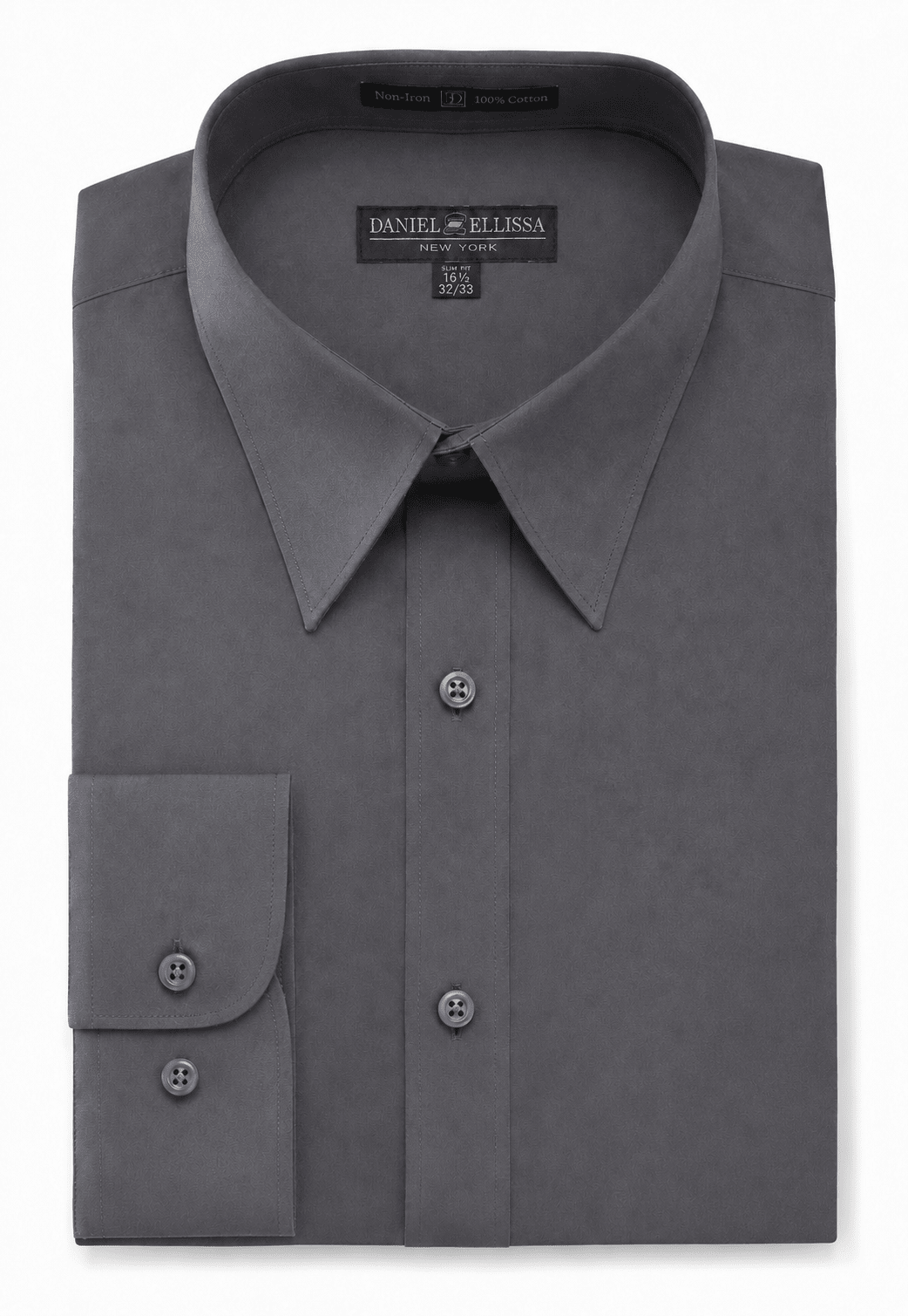 Slim Fit Dress Shirt, Charcoal - Upscale Men's Fashion