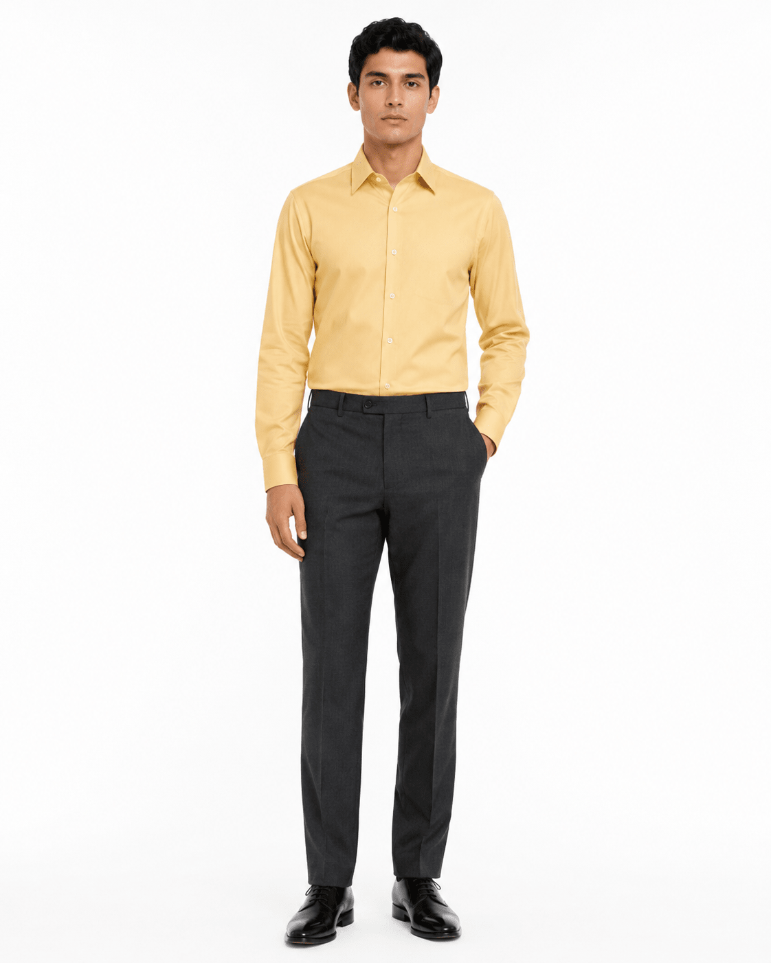 Men's Slim Fit Dress Shirt Color Corn - Upscale Men's Fashion
