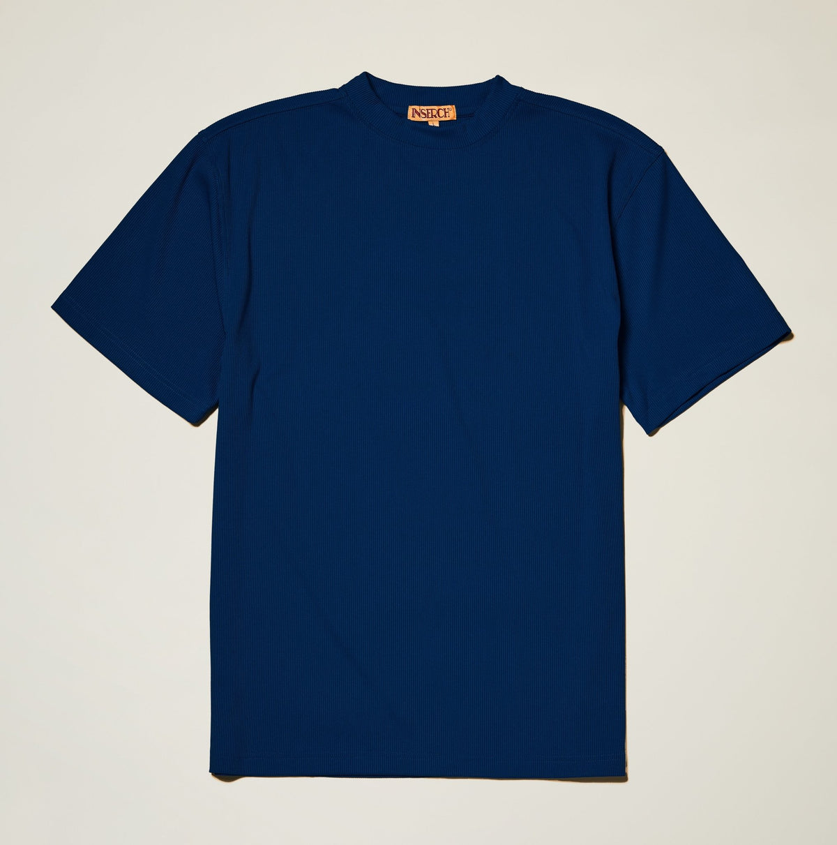Estate Blue Ribbed Regular Fit Crew Neck T-Shirt - Upscale Men's Fashion