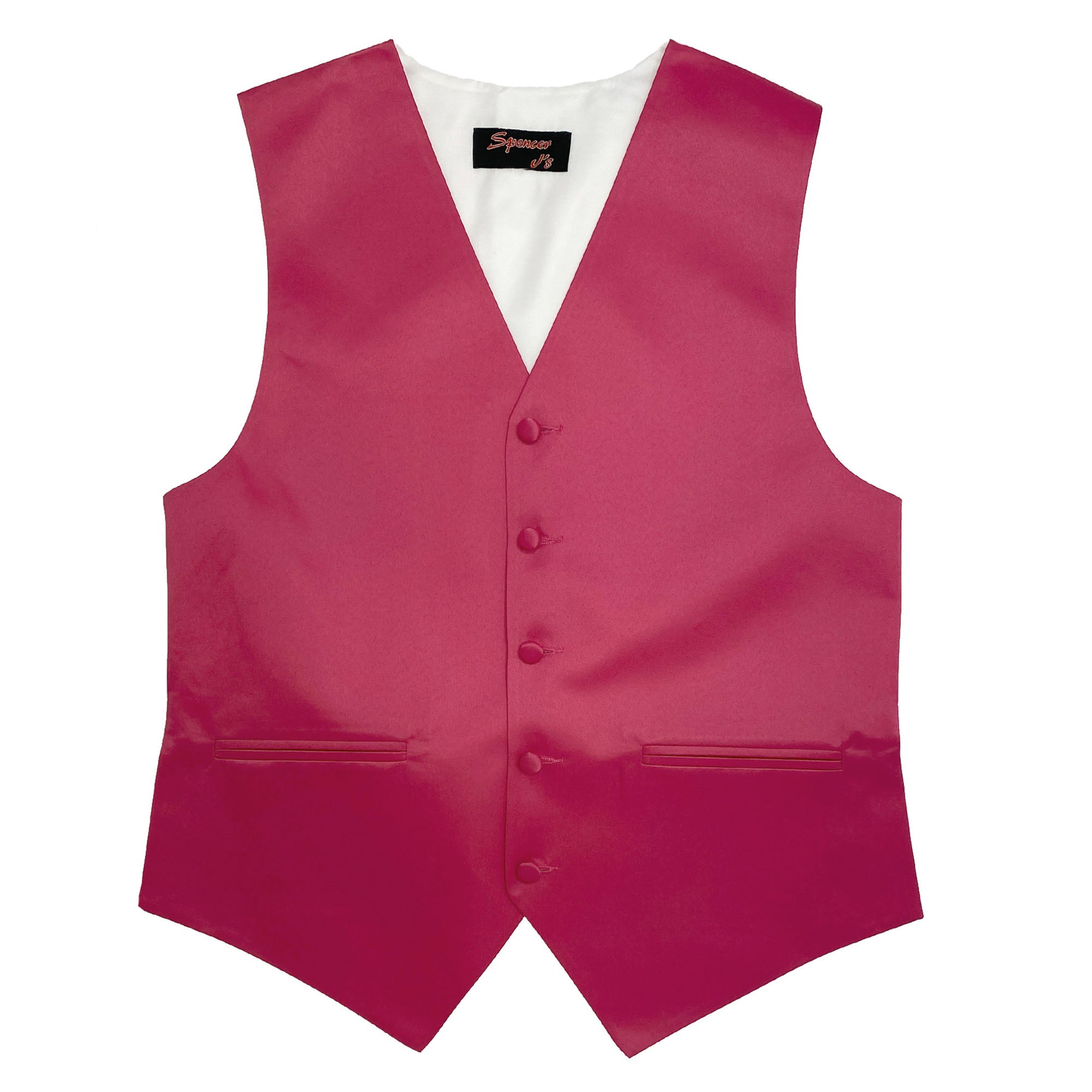 Men’s Hot Pink Satin Vest - Upscale Men's Fashion