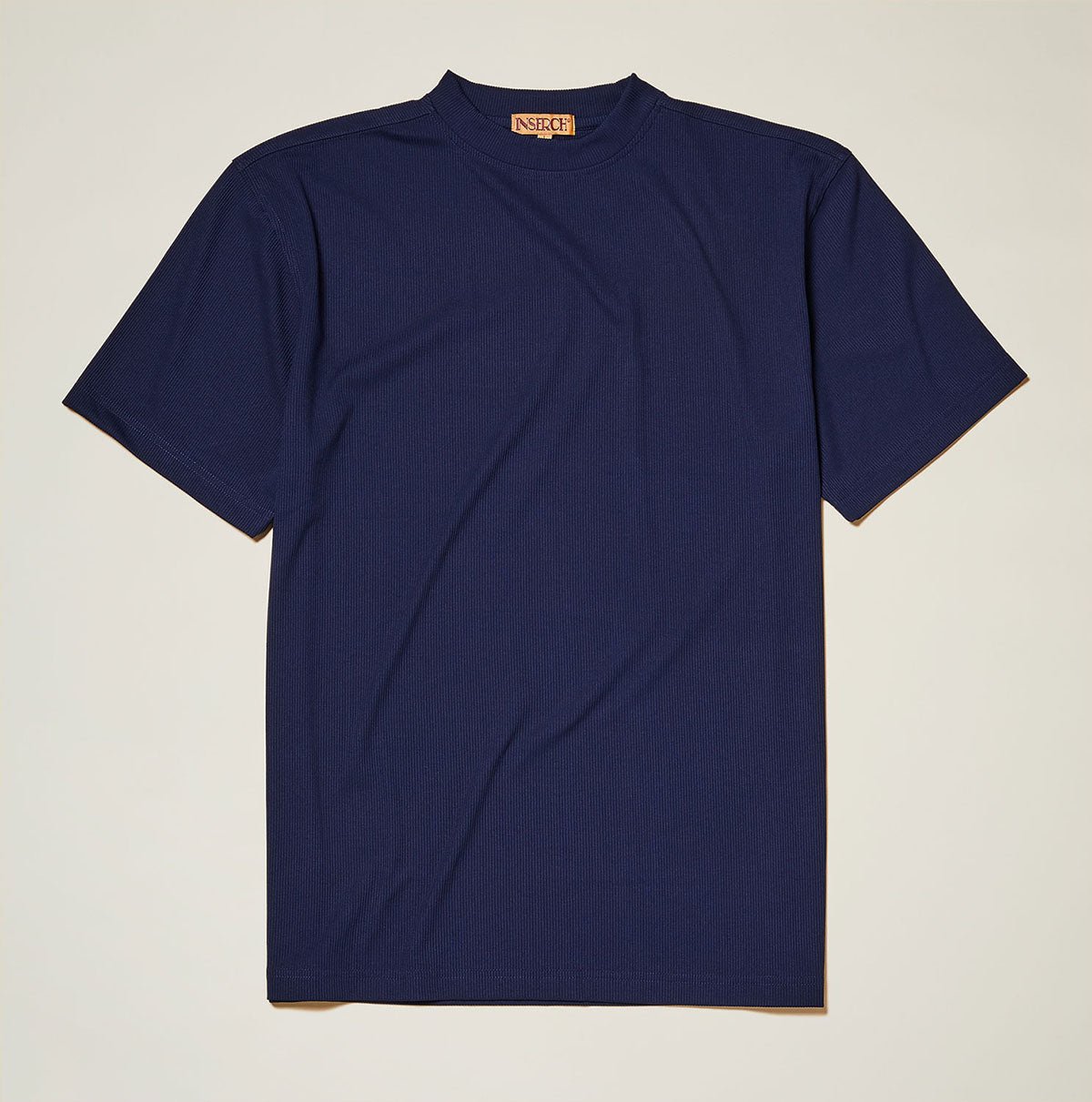 Navy Blue Ribbed Regular Fit Crew Neck T-Shirt - Upscale Men's Fashion