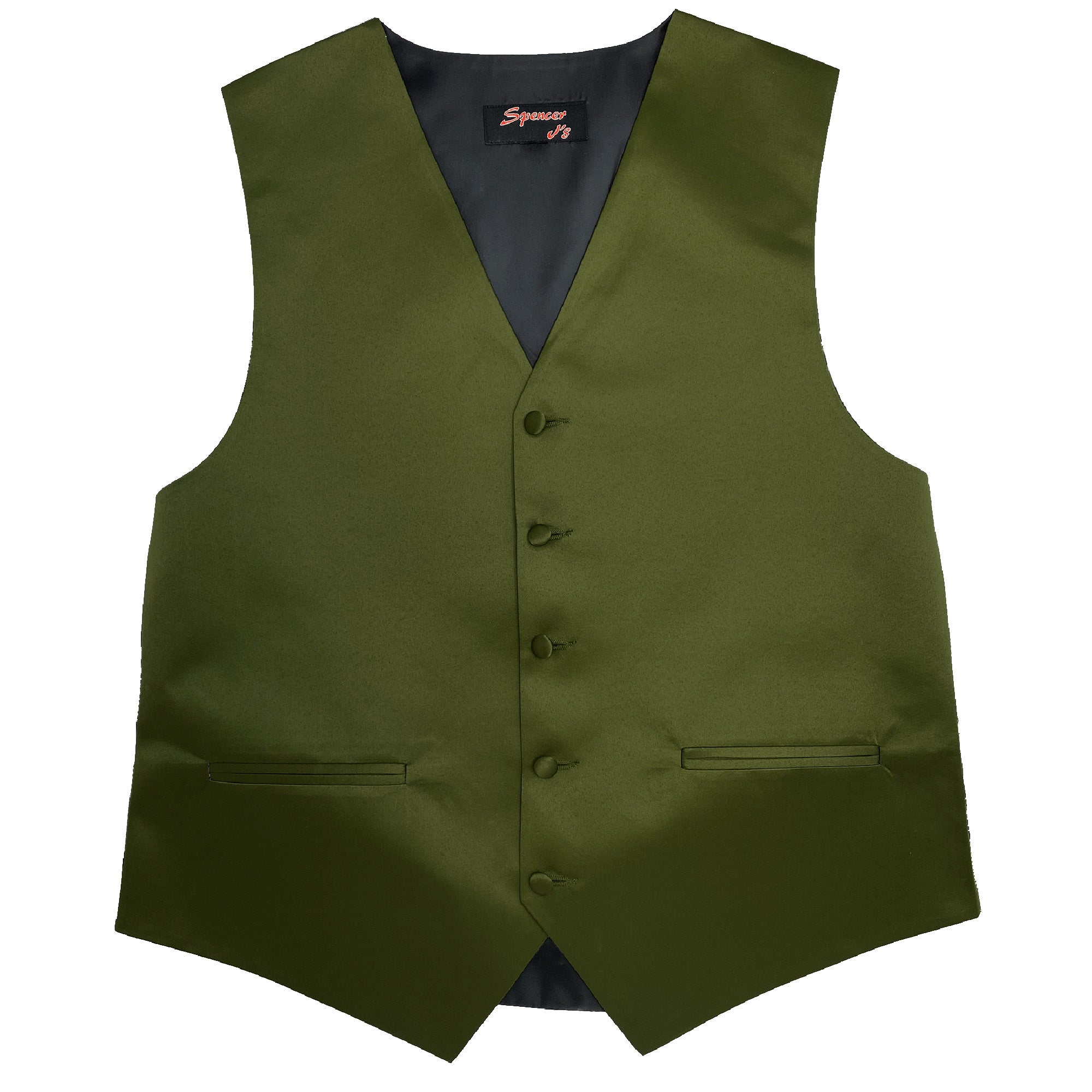 Men’s Olive Satin Vest - Upscale Men's Fashion