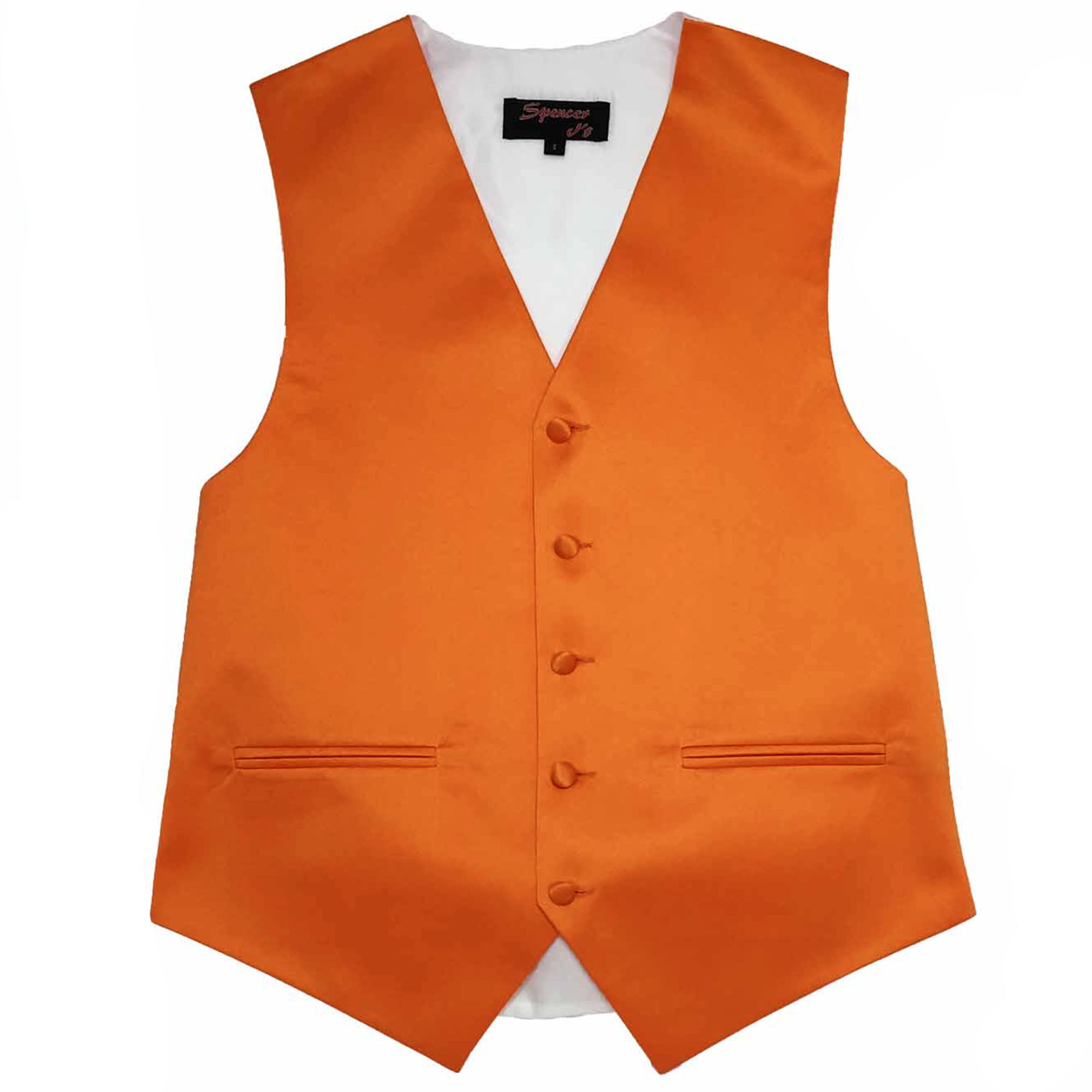 Men’s Orange Satin Vest - Upscale Men's Fashion