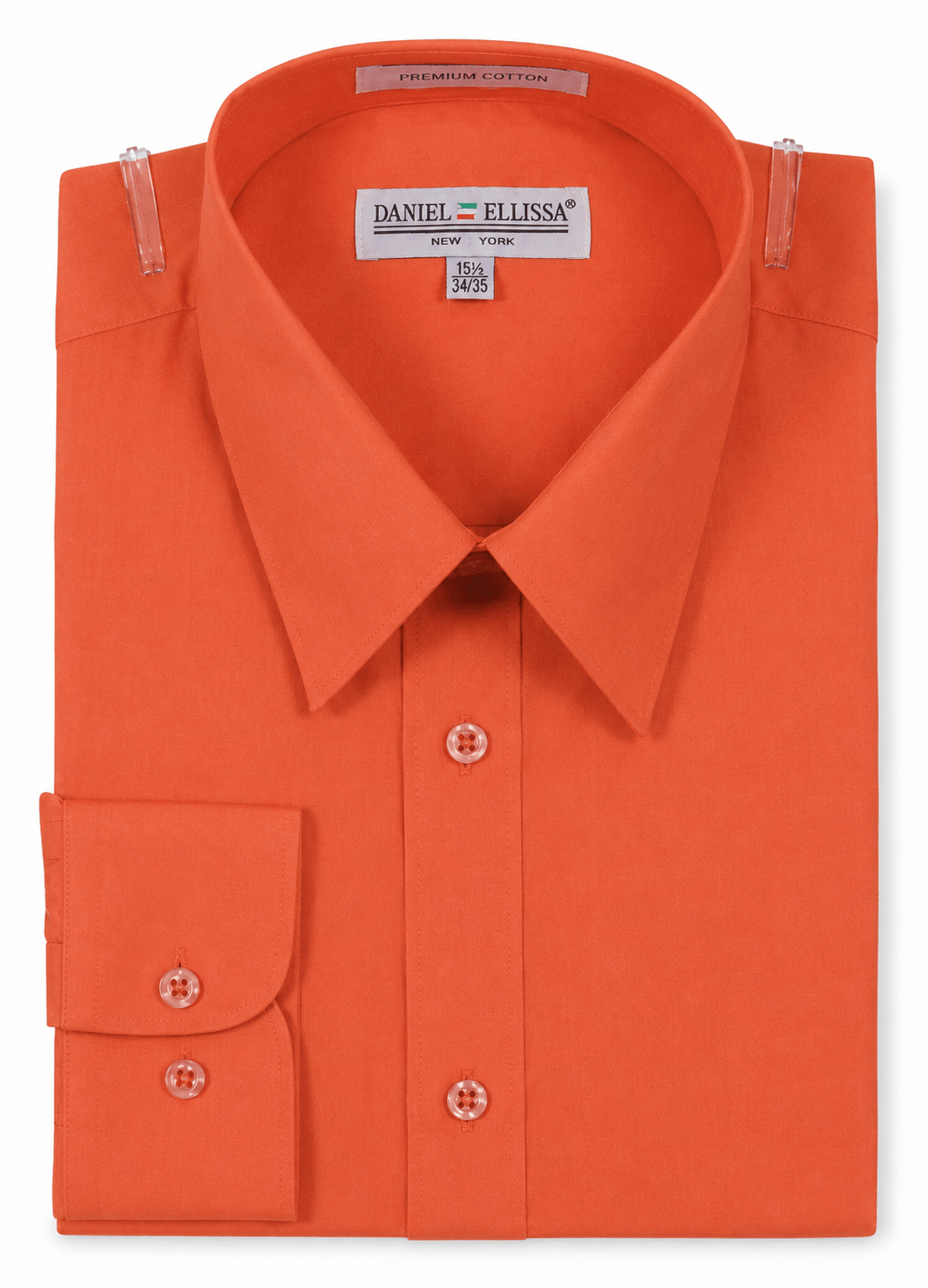 Men's Slim Fit Dress Shirt Color Orange - Upscale Men's Fashion