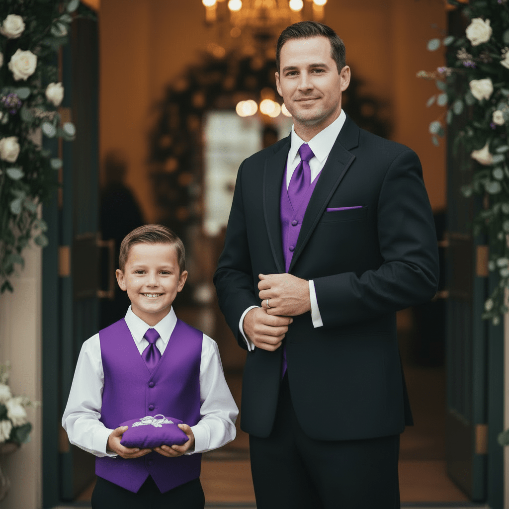 Men’s Purple Satin Vest - Upscale Men's Fashion