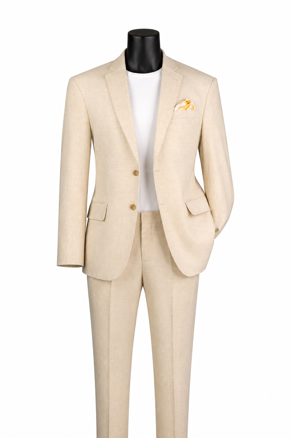 Tan Linen Blend Modern Fit 2-Piece Suit