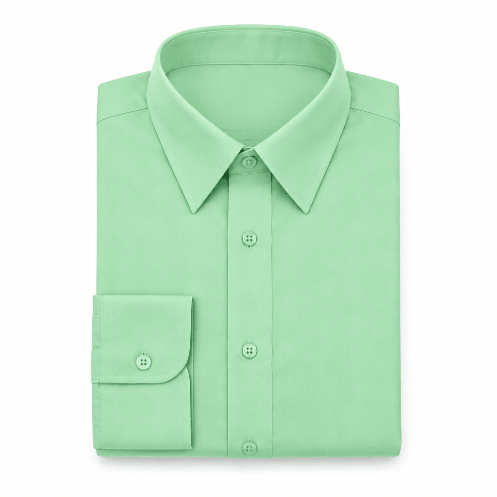 Men's Basic Dress Shirt with Convertible Cuff -Color Mint - Upscale Men's Fashion