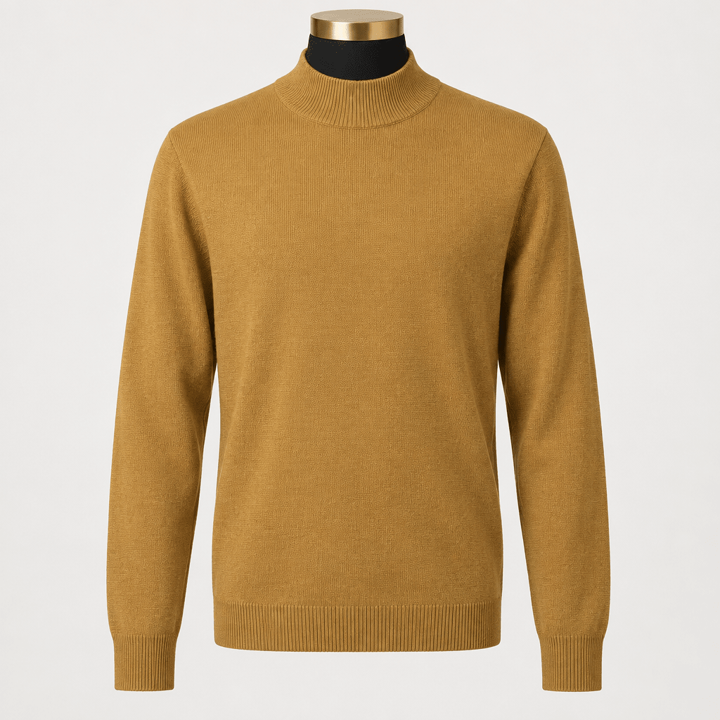 Mock Neck Sweater Color Gold - Upscale Men's Fashion