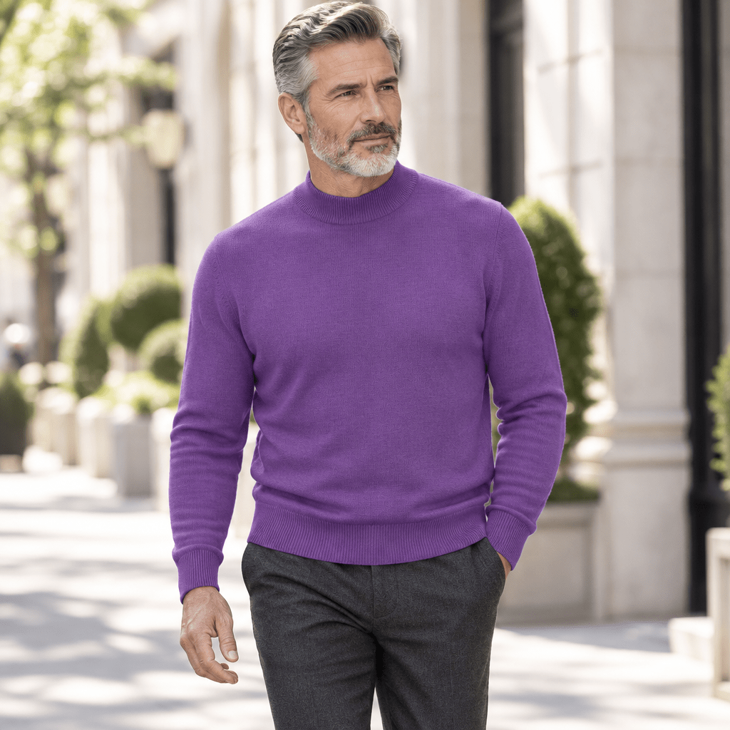 Mock Neck Sweater color Amethyst - Upscale Men's Fashion