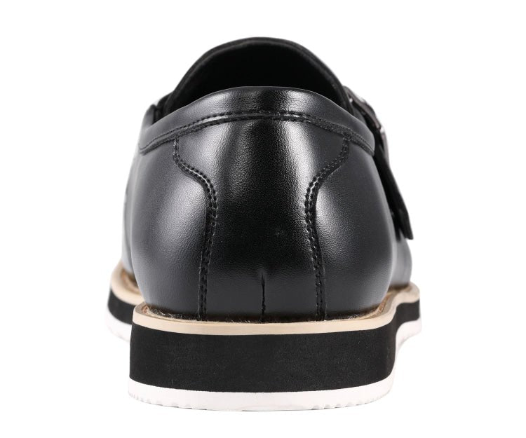 Skyler Black Patent Leather Loafers with Gold Buckle – Men's Slip-On Dress Shoes - Upscale Men's Fashion