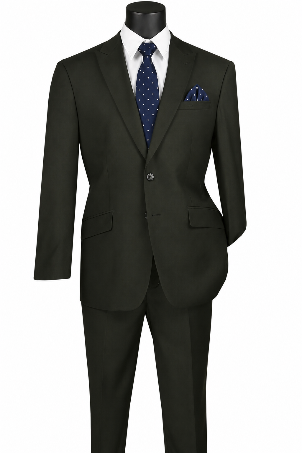 Olive Modern Fit 2 Piece Suit with Peak Lapel – Imperio Collection