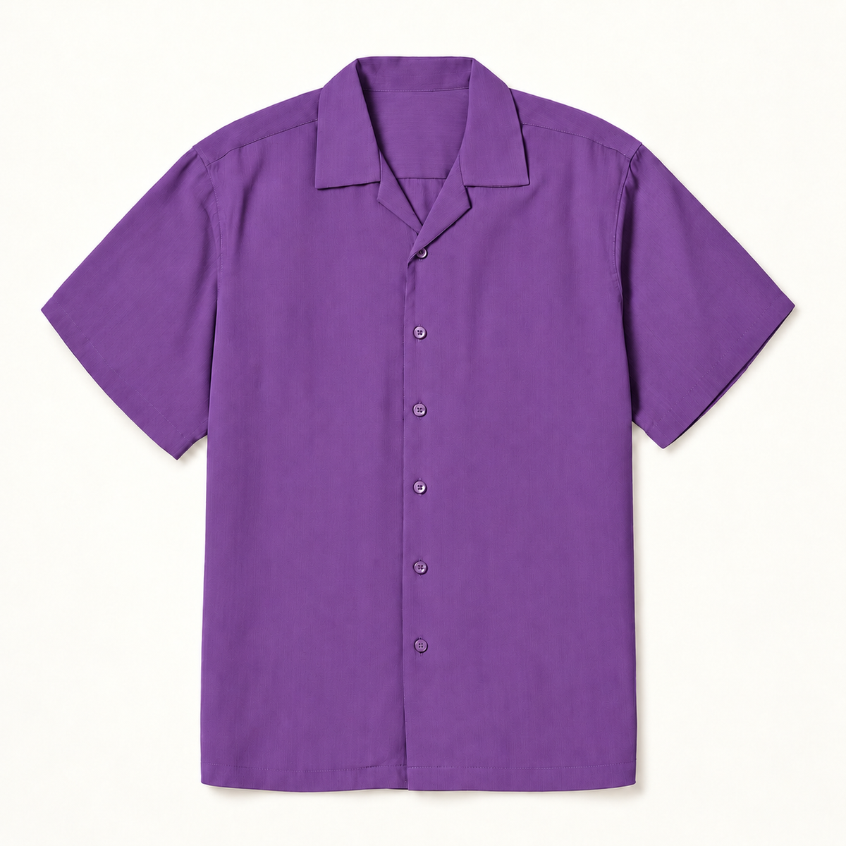 Plum Regular Fit Short Sleeve Crepe Camp Collar Shirt