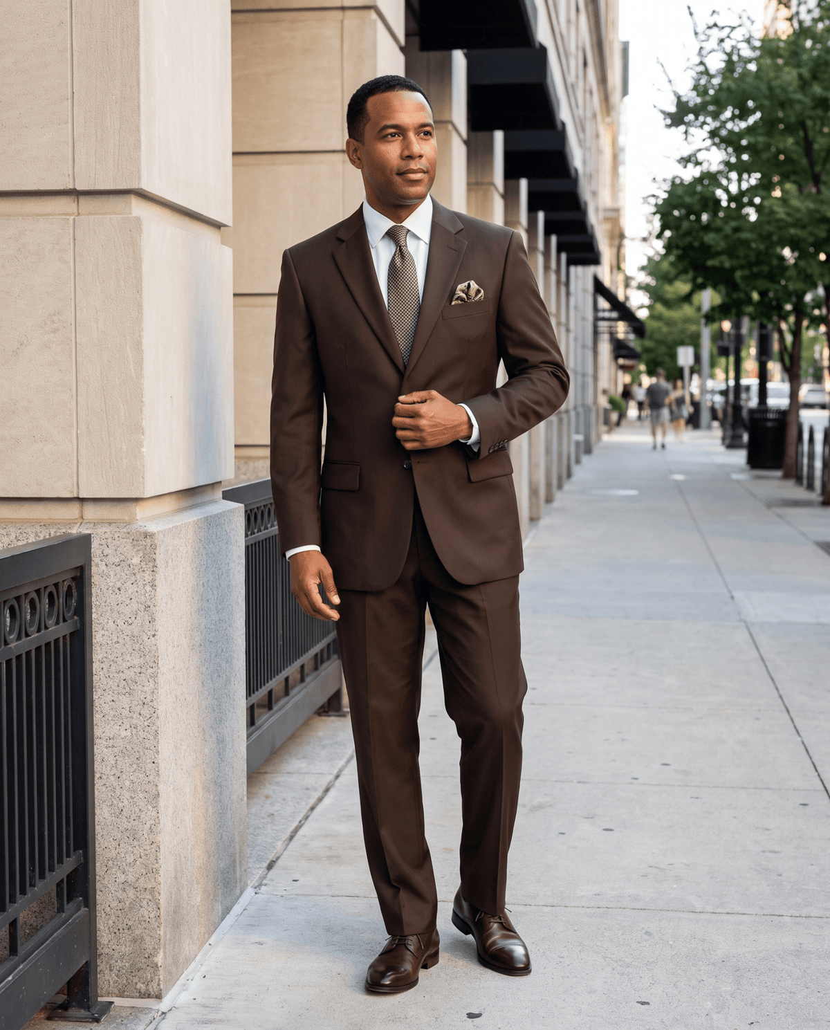 Men’s Brown Regular Executive Fit 2-Piece Suit – Ravello Collection - Upscale Men's Fashion
