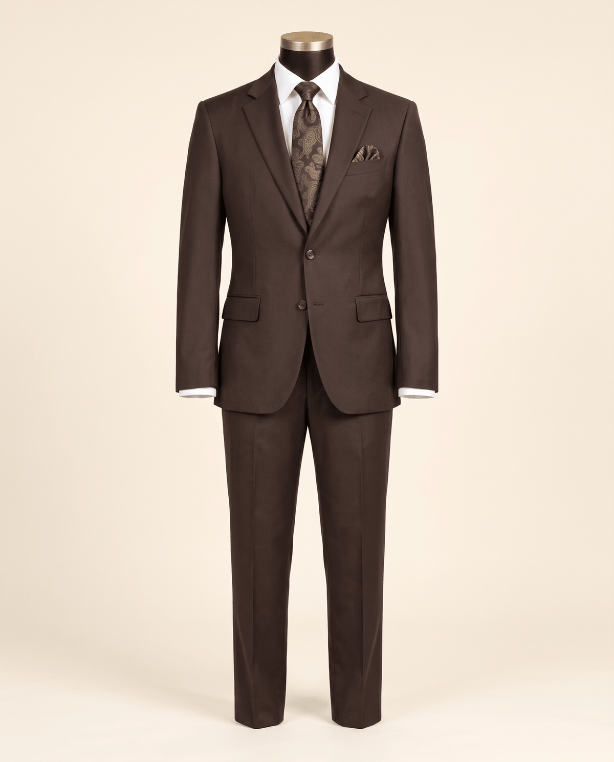 Men’s Brown Regular Executive Fit 2-Piece Suit – Ravello Collection - Upscale Men's Fashion