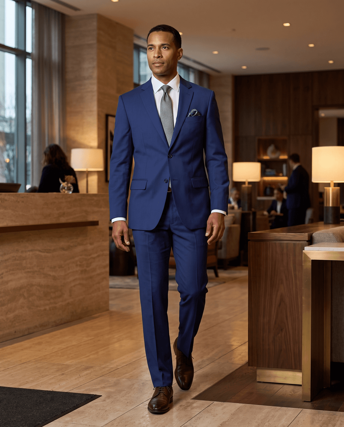Men’s Patriot Blue Regular Executive Fit 2-Piece Suit – Ravello Collection - Upscale Men's Fashion