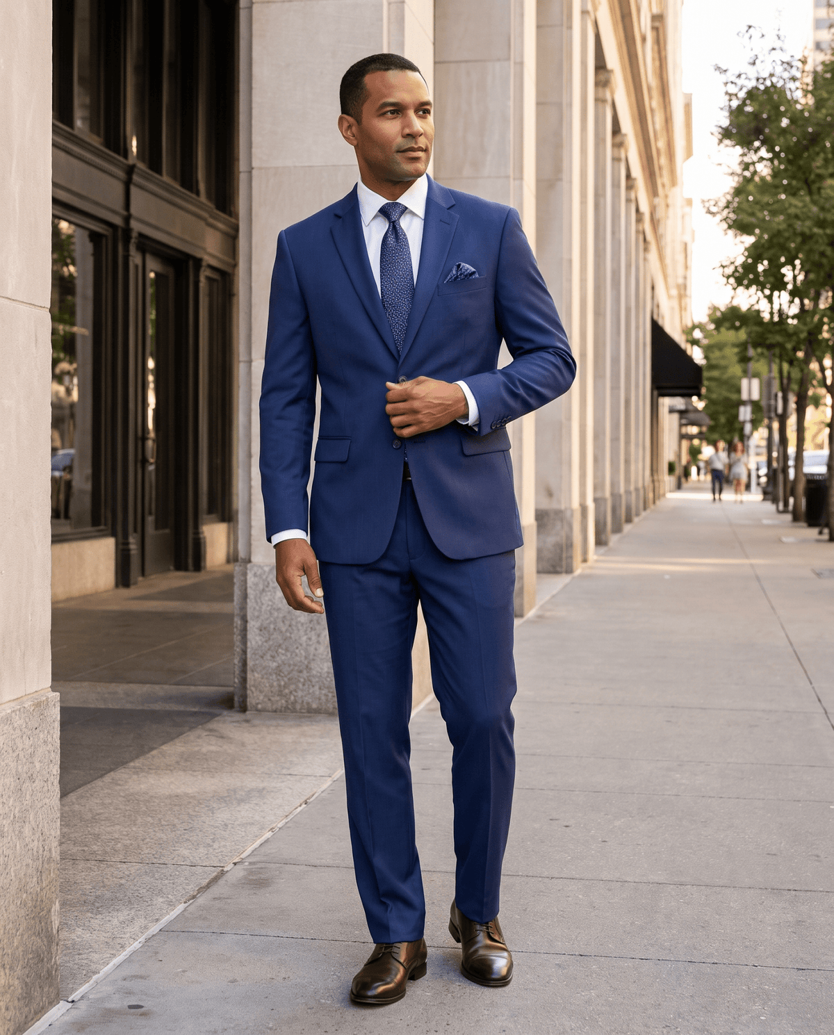 Men’s Twilight Blue Regular Executive Fit 2-Piece Suit – Ravello Collection - Upscale Men's Fashion