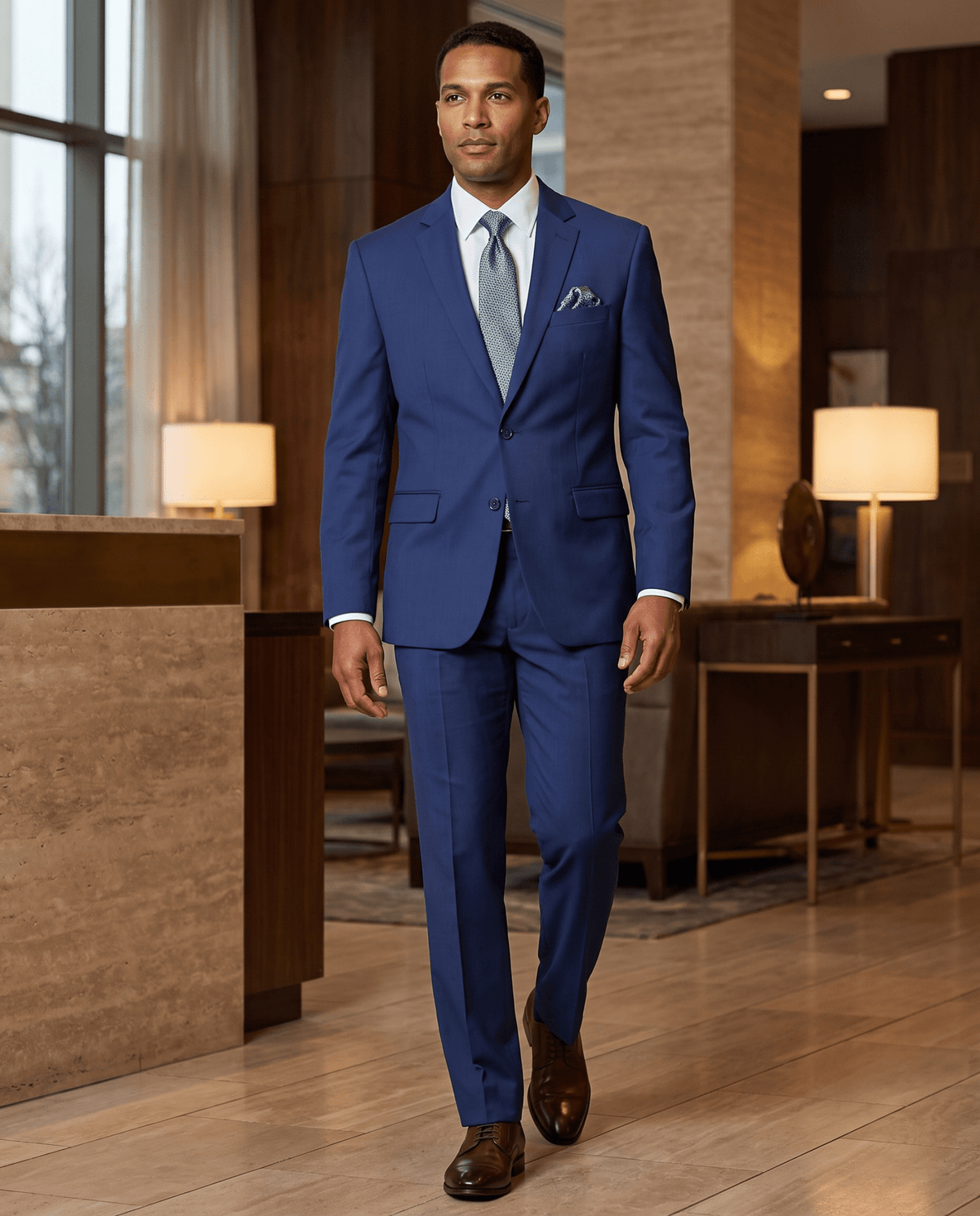 Men’s Twilight Blue Regular Executive Fit 2-Piece Suit – Ravello Collection - Upscale Men's Fashion