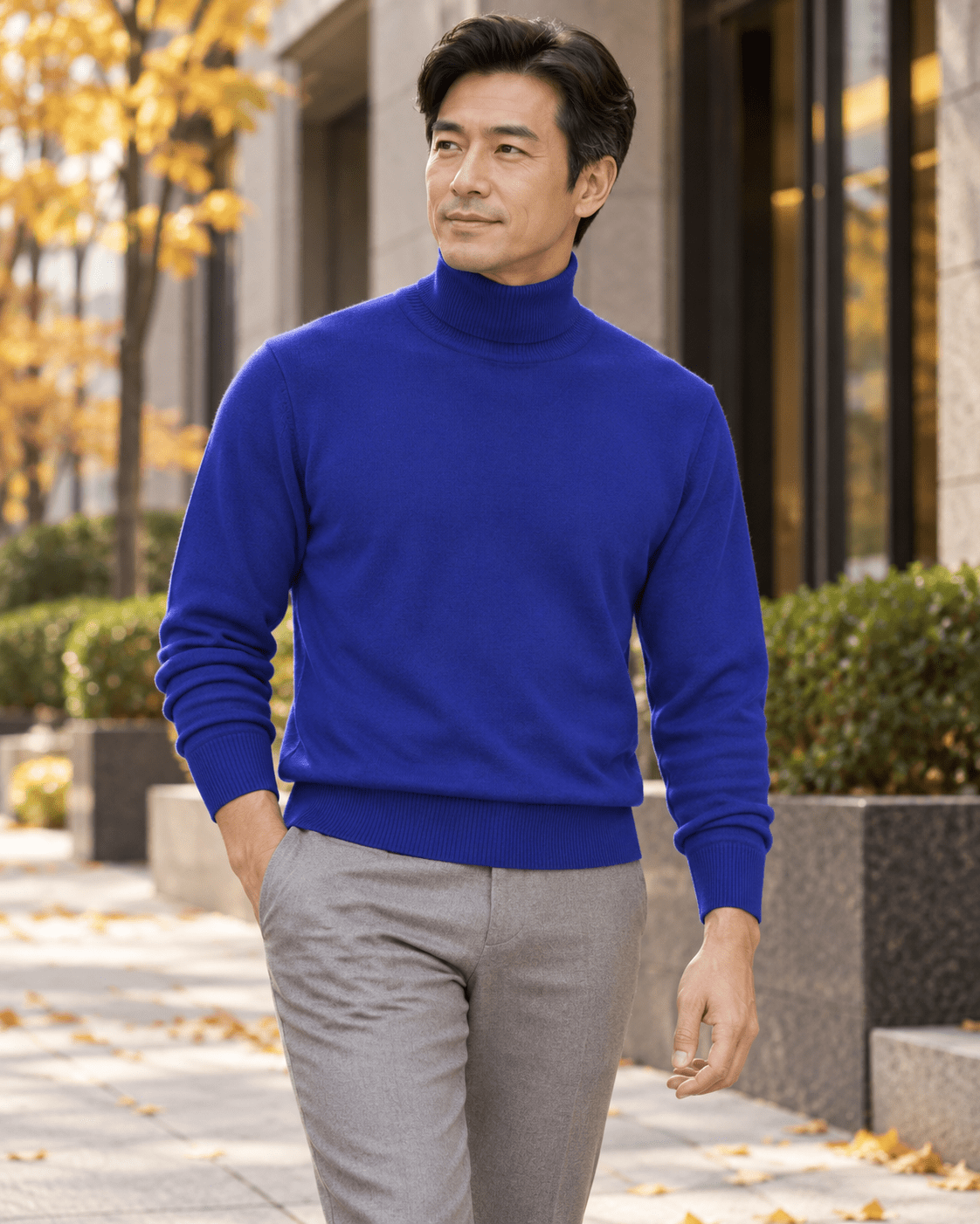 Men's Turtleneck Sweater color Royal Blue - Upscale Men's Fashion