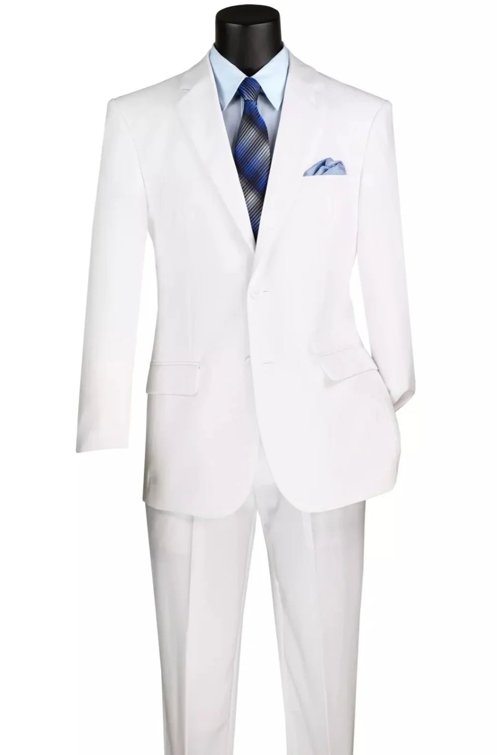 Essential Poplin Collection-White Regular Fit 2 Piece Suit - Upscale Men's Fashion