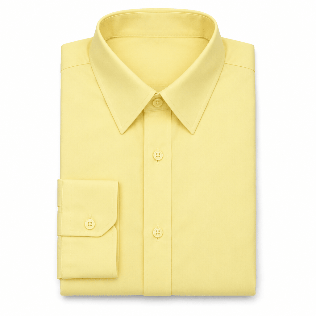 Men's Basic Dress Shirt with Convertible Cuff -Color Soft Butter - Upscale Men's Fashion