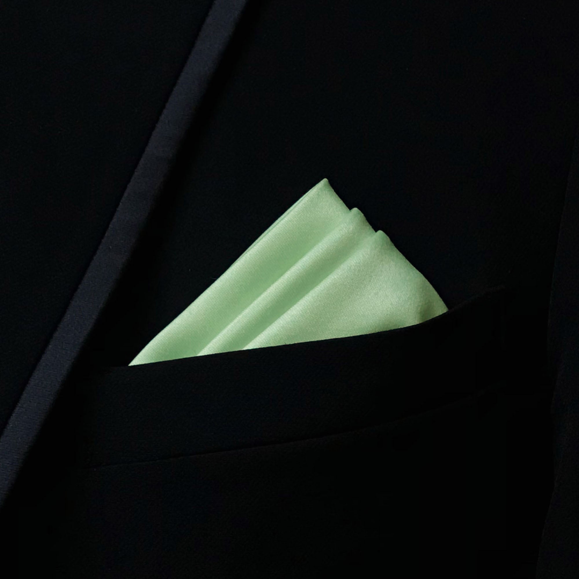 Men's Celery Solid Satin Pocket Square