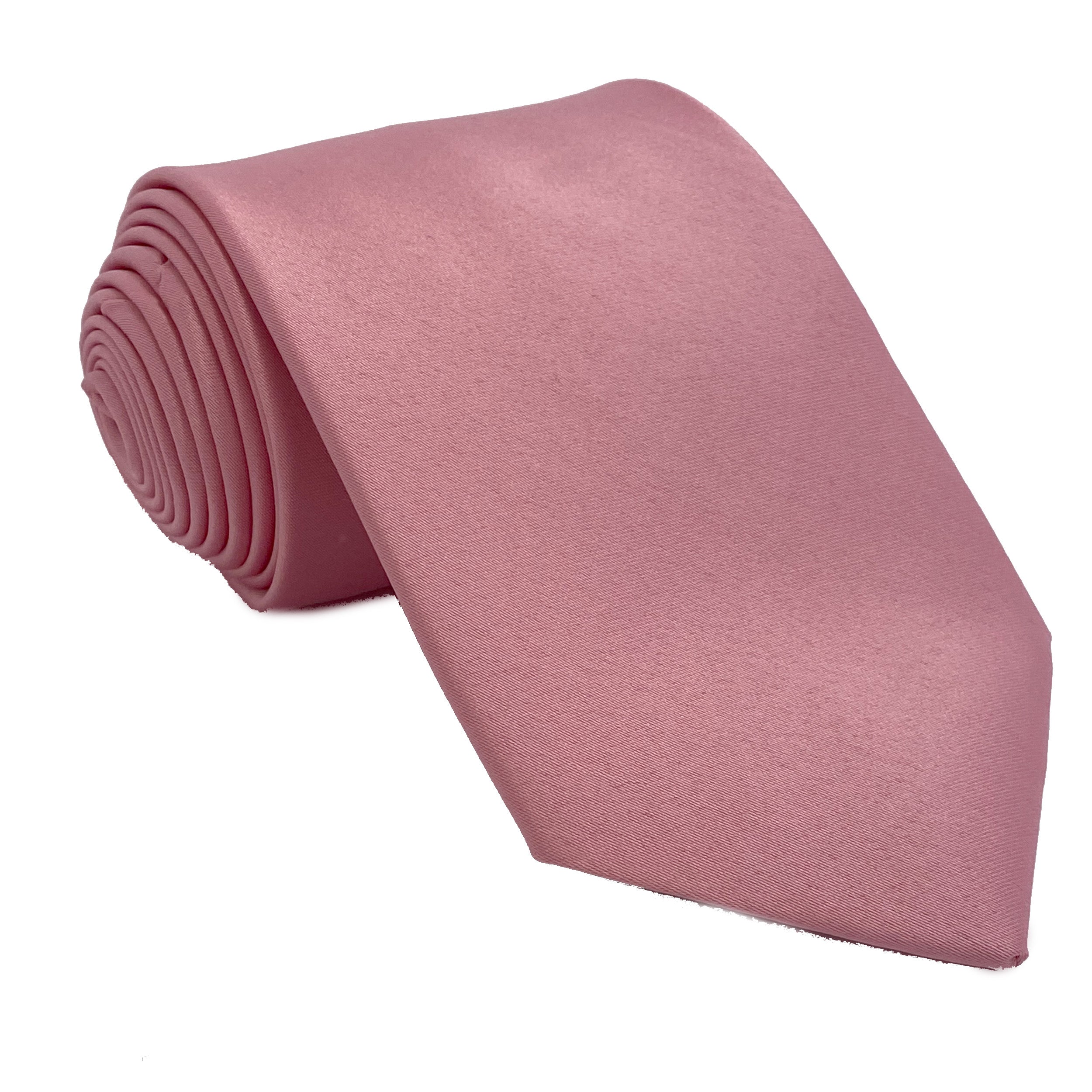 Men's Dusty Rose satin self-tie necktie
