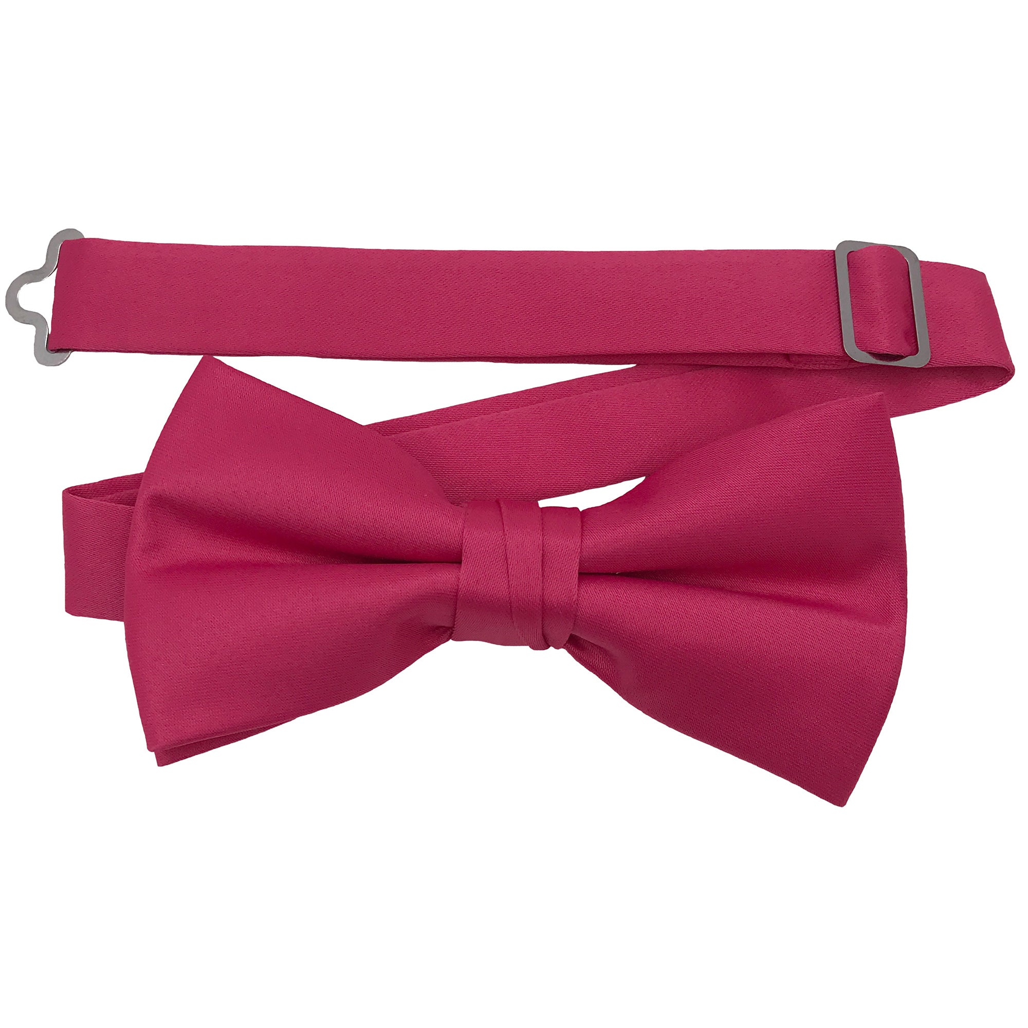 Men's Fuchsia solid satin pre-tied bow tie