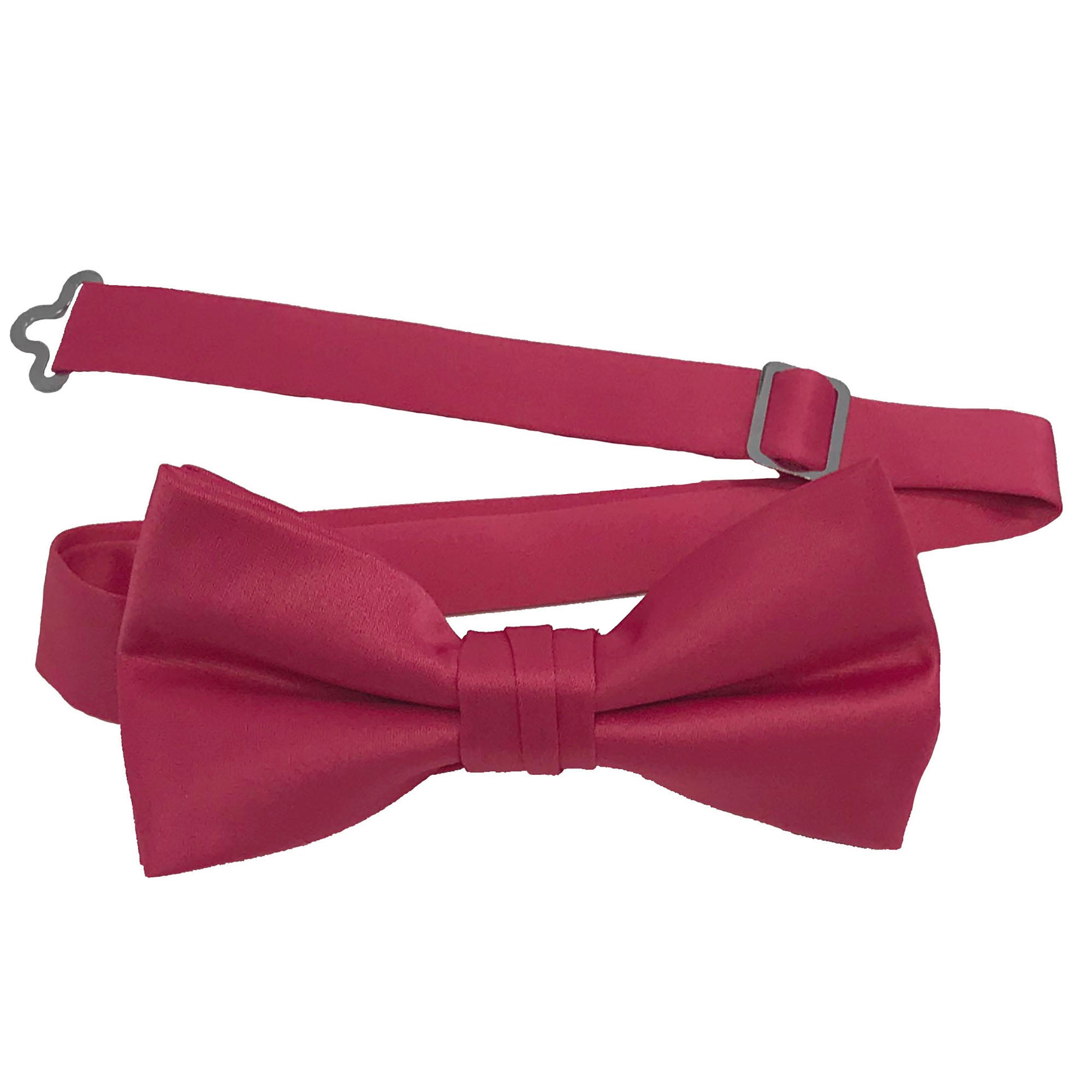 Men's Hot Pink solid satin pre-tied bow tie