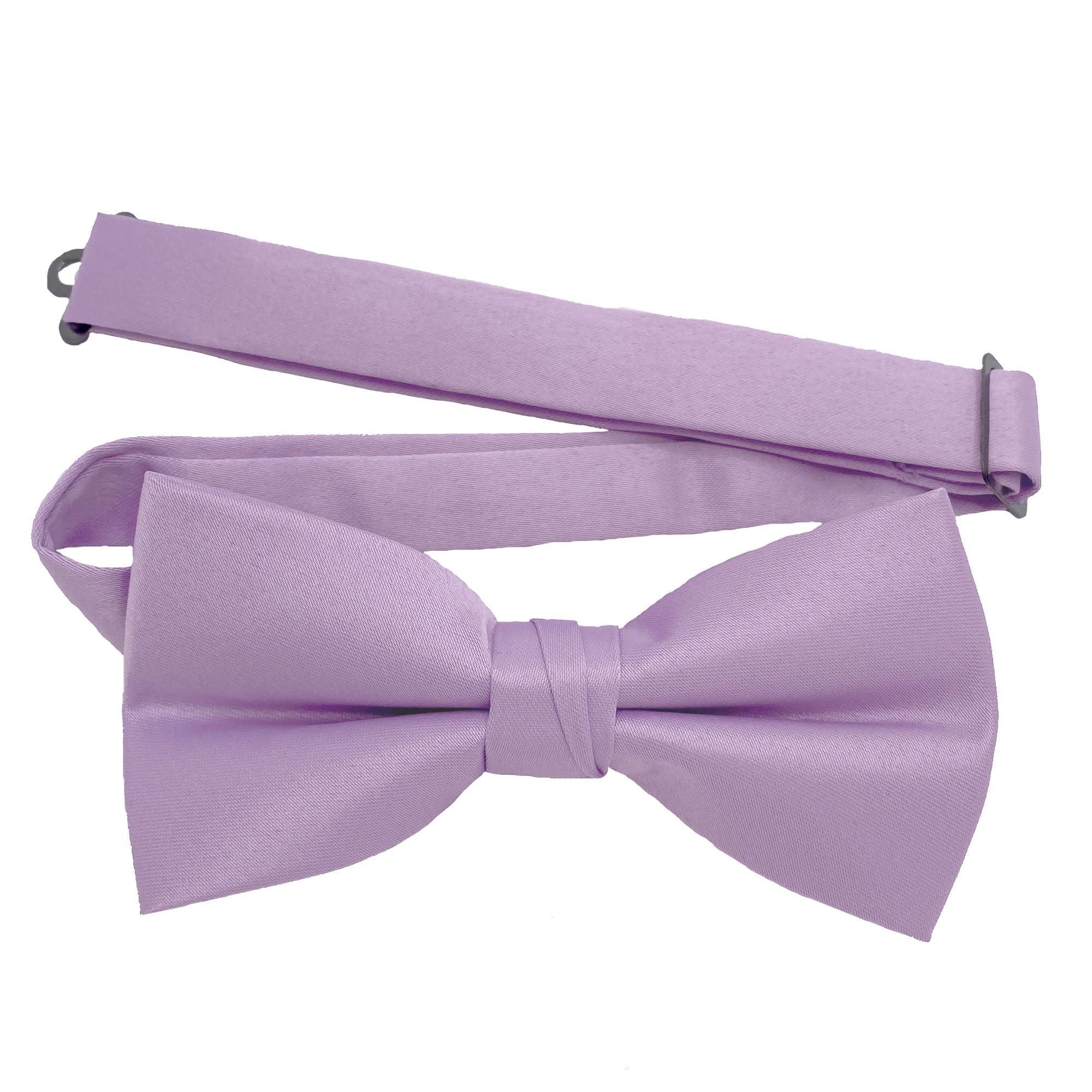 Men's Lavender solid satin pre-tied bow tie