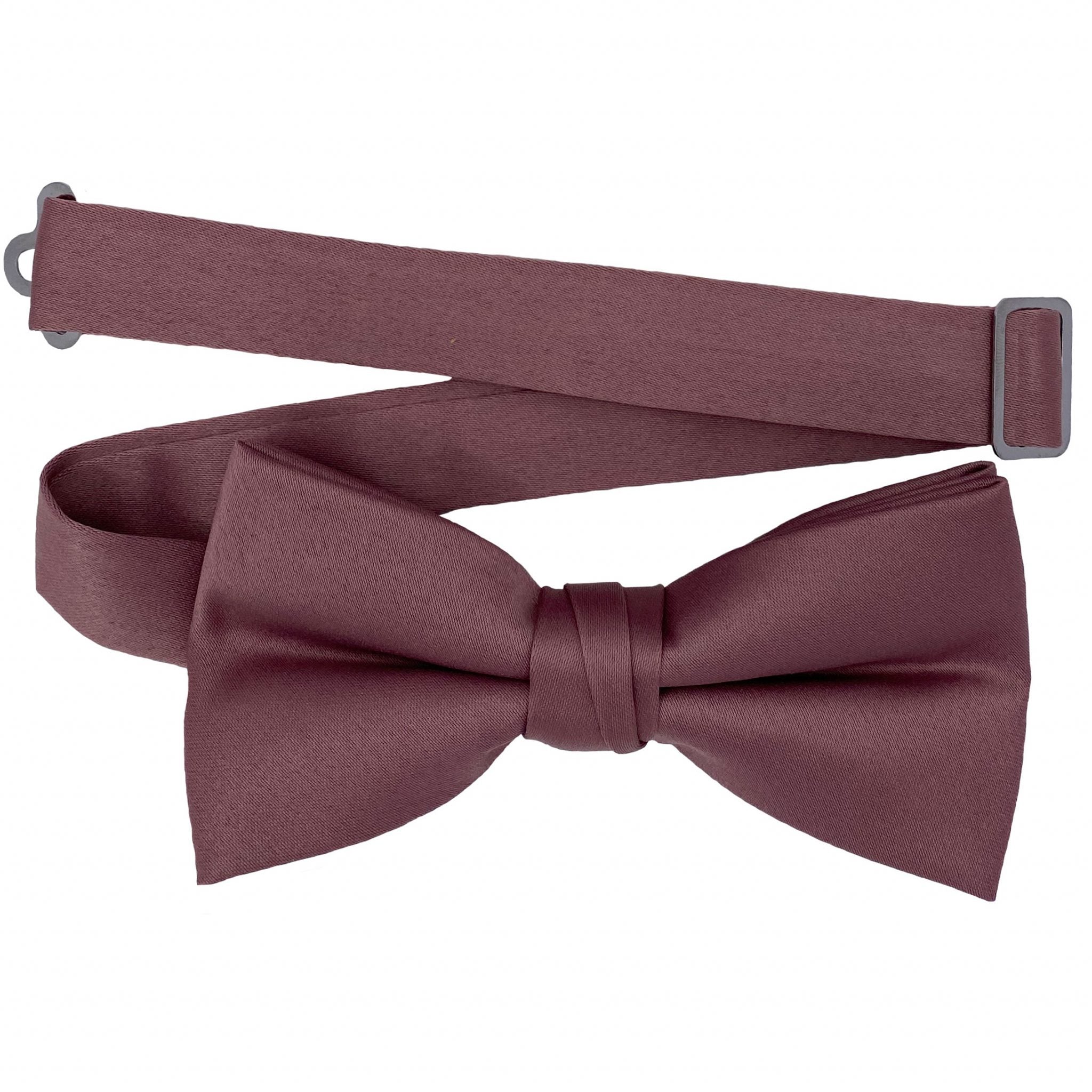 Men's Mauve solid satin pre-tied bow tie