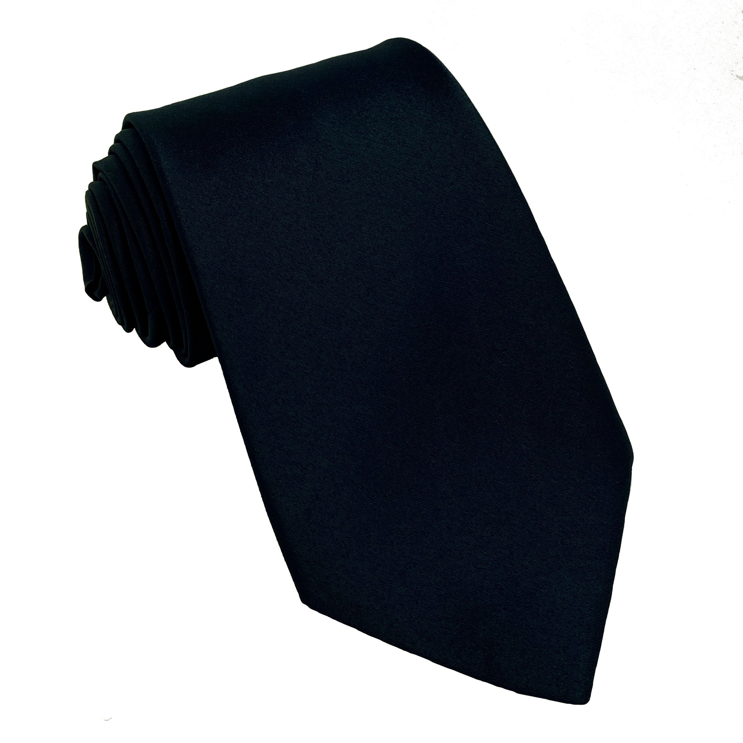 Men's Midnight Blue satin self-tie necktie