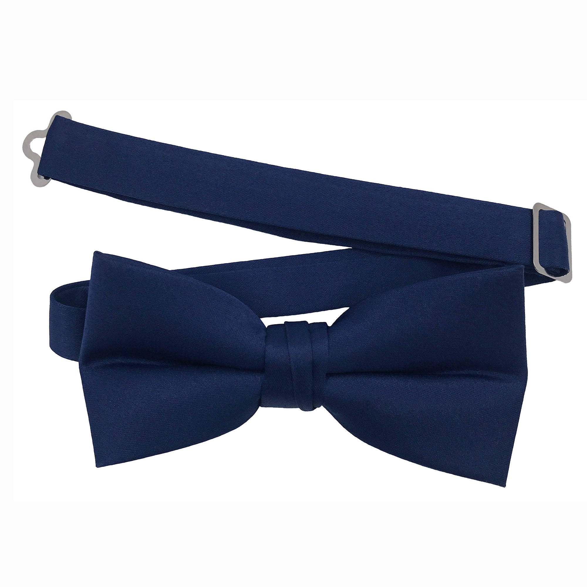 Men's Navy solid satin pre-tied bow tie