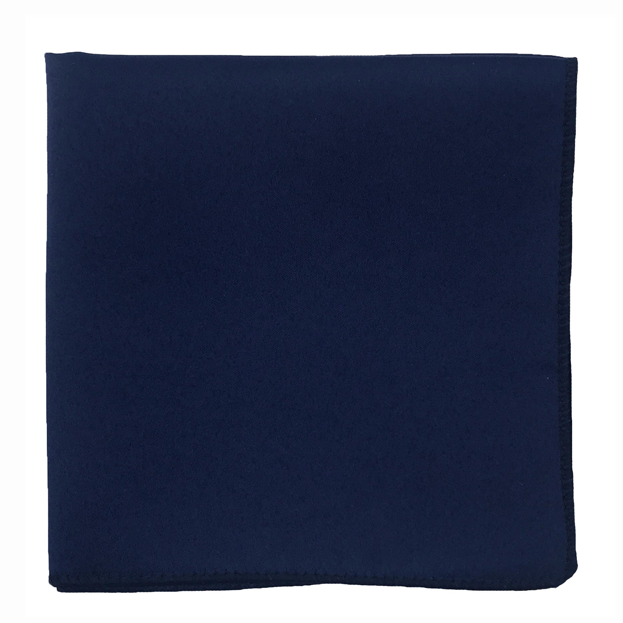 Men's Navy Solid Satin Pocket Square