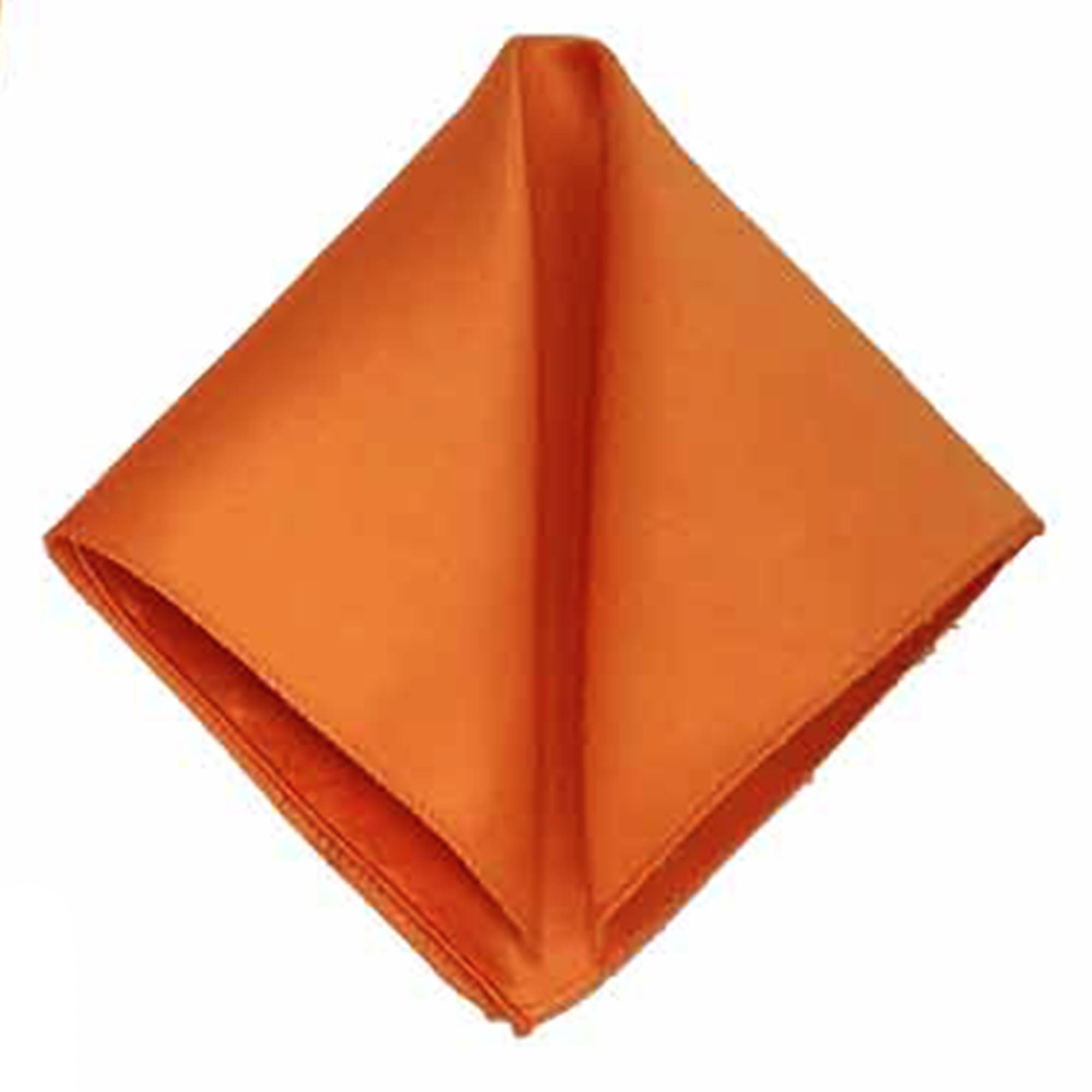 Men's Orange Solid Satin Pocket Square