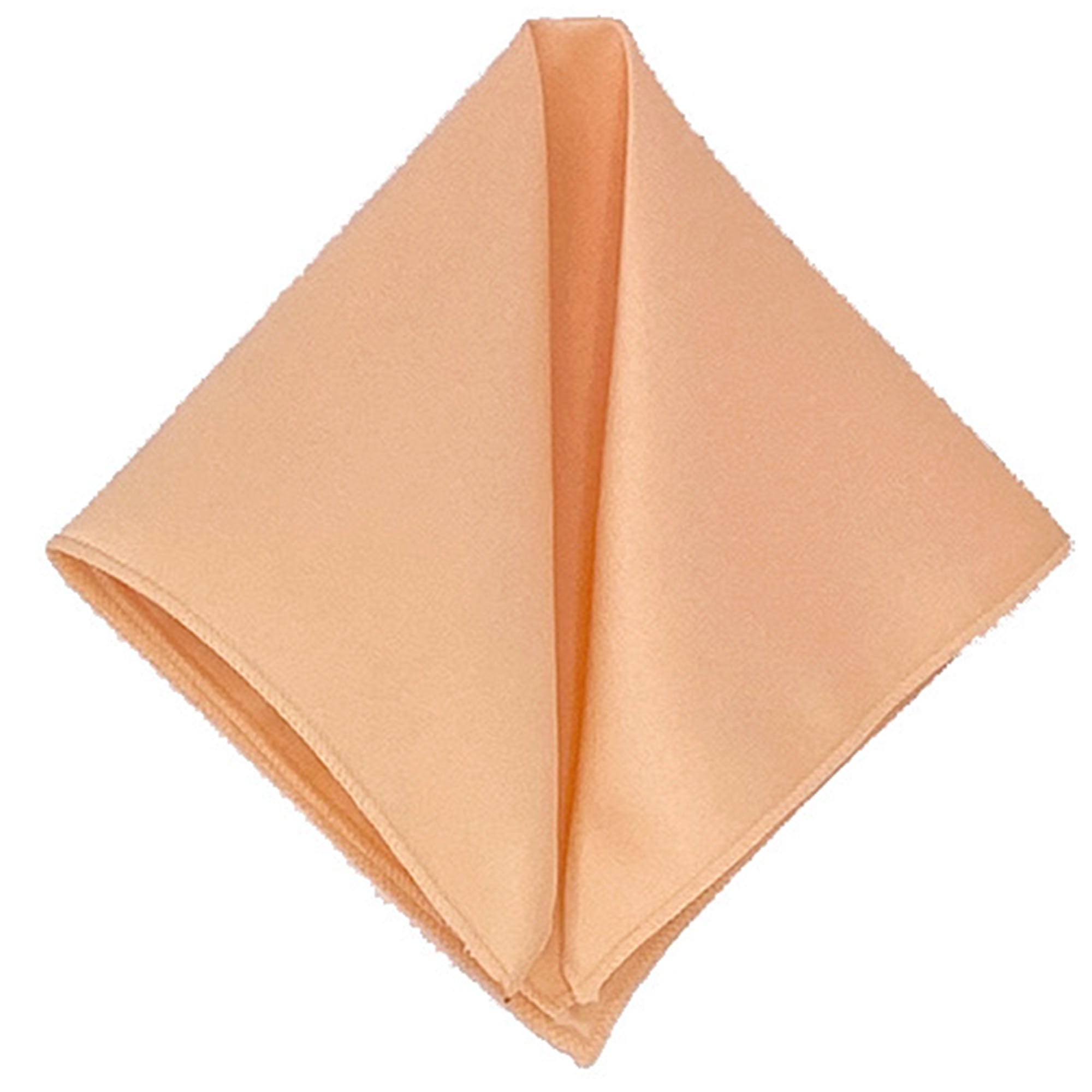 Men's Peach Solid Satin Pocket Square