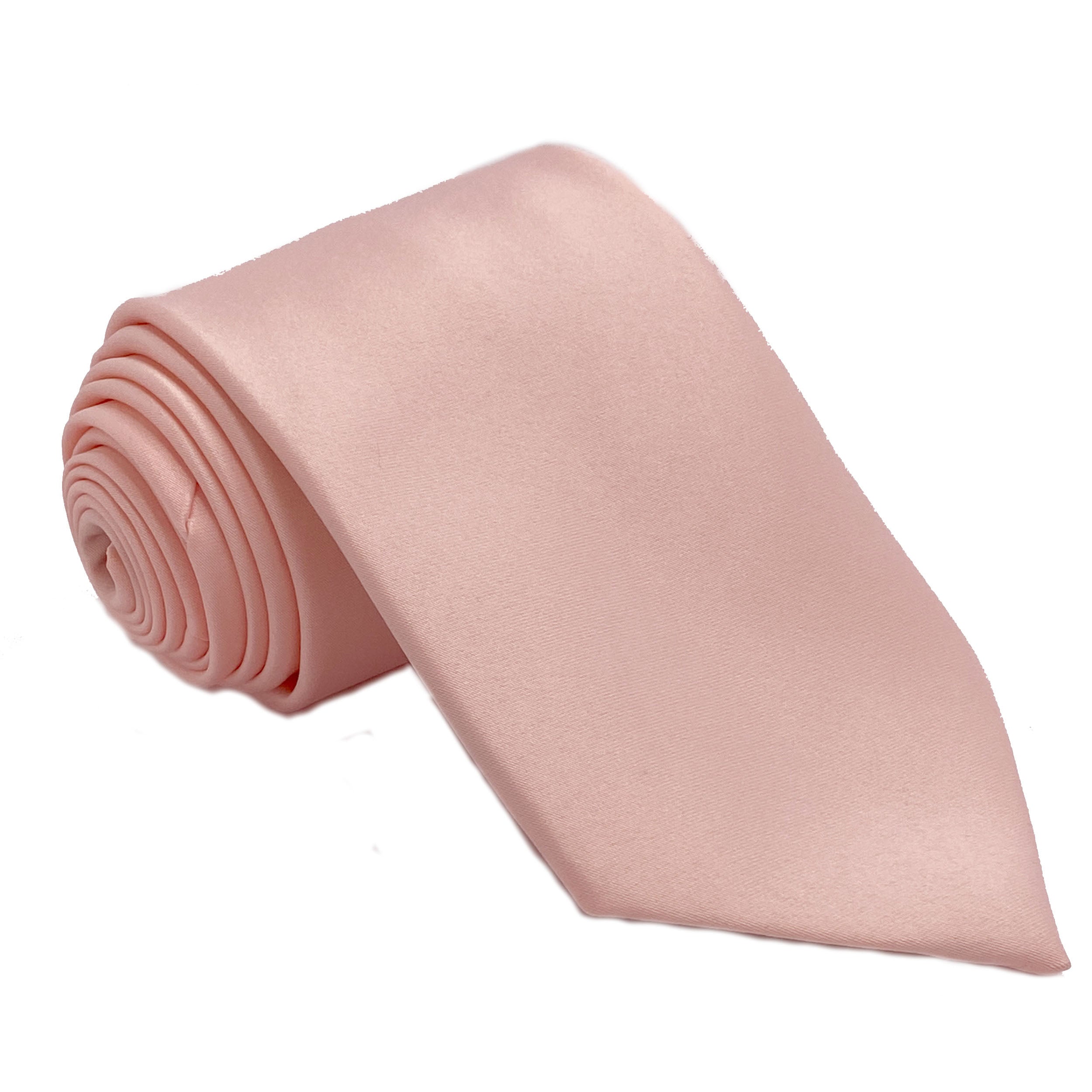 Men's Petal Peach satin self-tie necktie