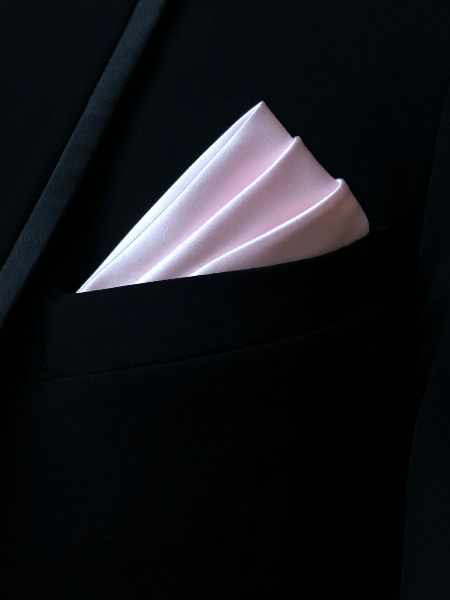 Men's Pink Solid Satin Pocket Square