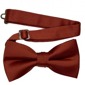 Men's Terracotta solid satin pre-tied bow tie