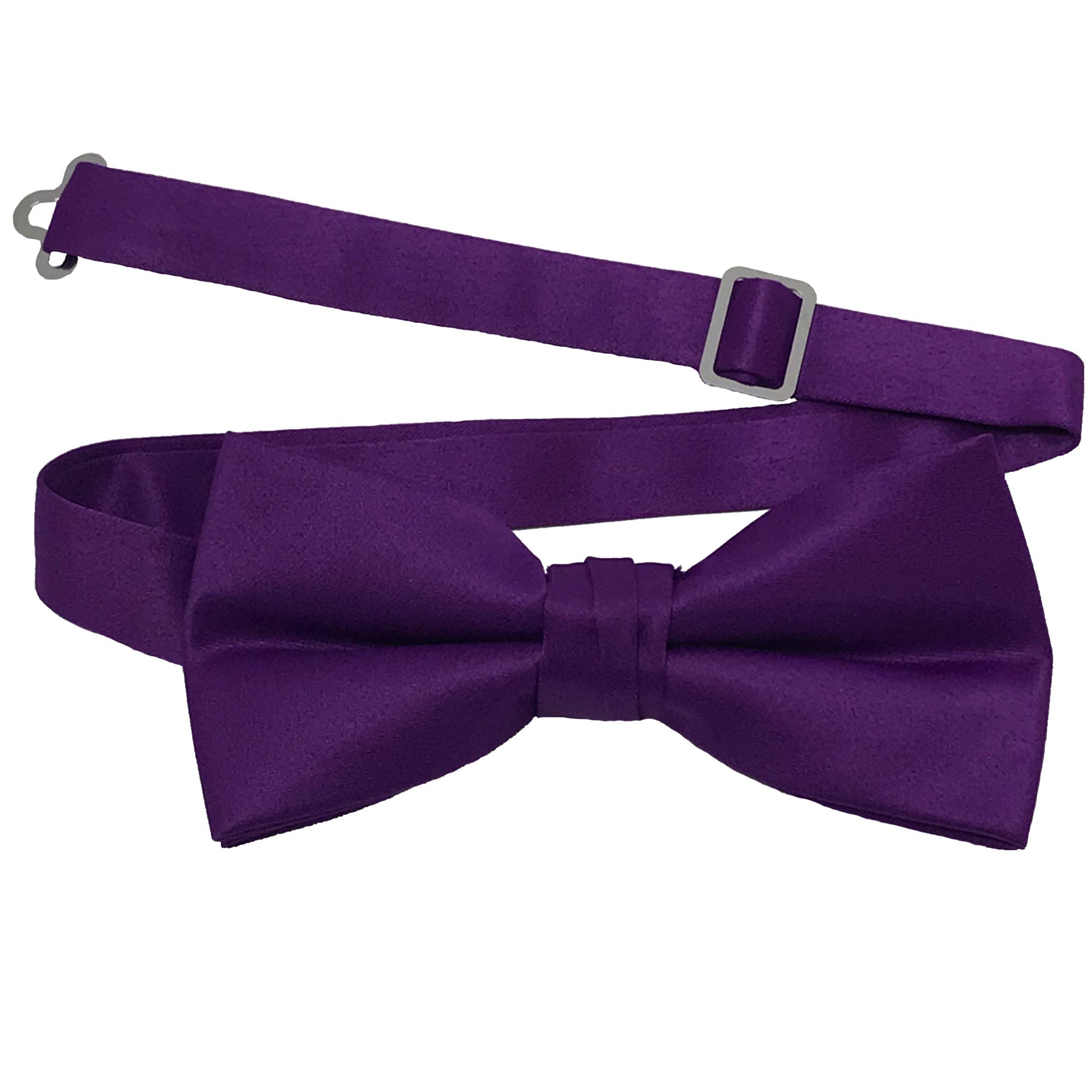 Men's Violet solid satin pre-tied bow tie
