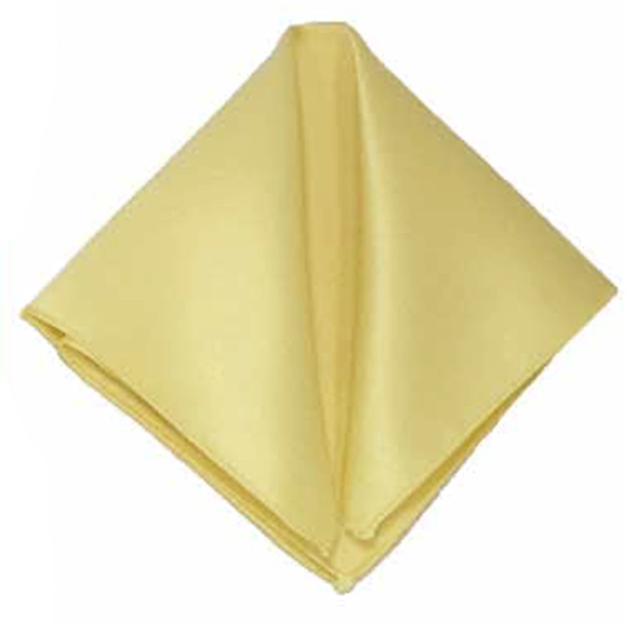 Men's Yellow Solid Satin Pocket Square