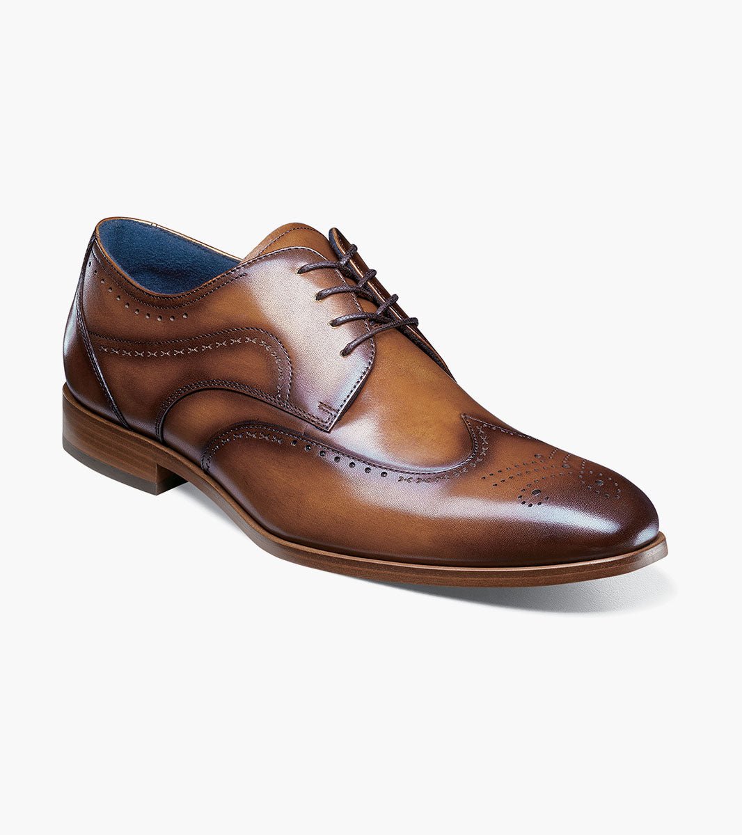 Stacy Adams Brayden Leather Wingtip Oxford Dress Shoes - Tan - Upscale Men's Fashion