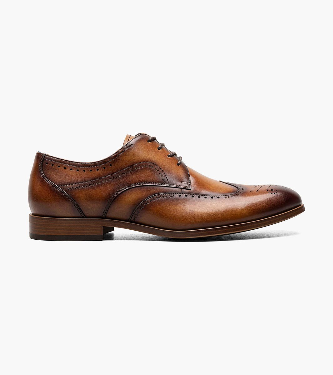 Stacy Adams Brayden Leather Wingtip Oxford Dress Shoes - Tan - Upscale Men's Fashion