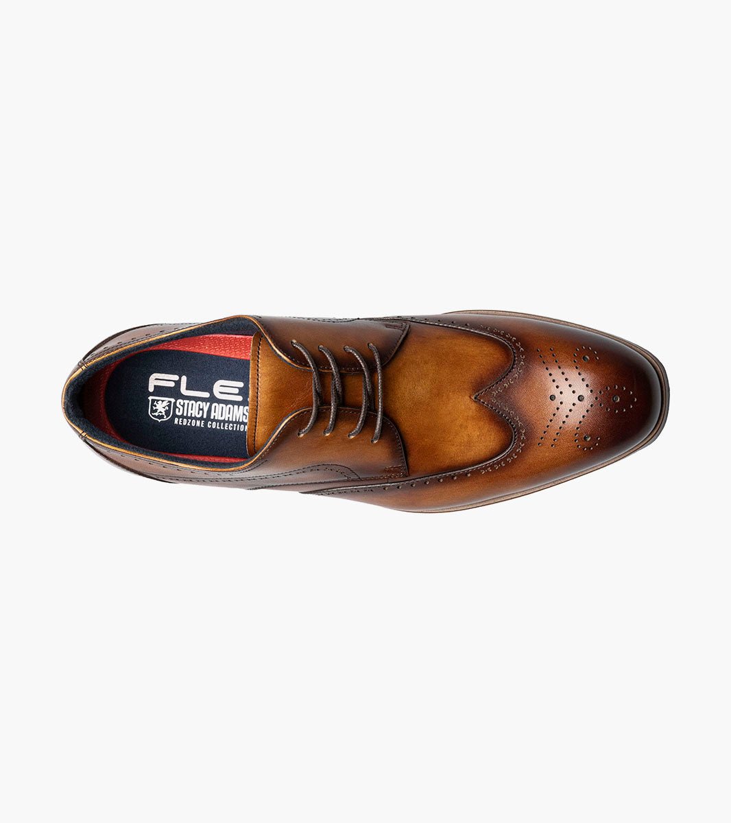 Stacy Adams Brayden Leather Wingtip Oxford Dress Shoes - Tan - Upscale Men's Fashion