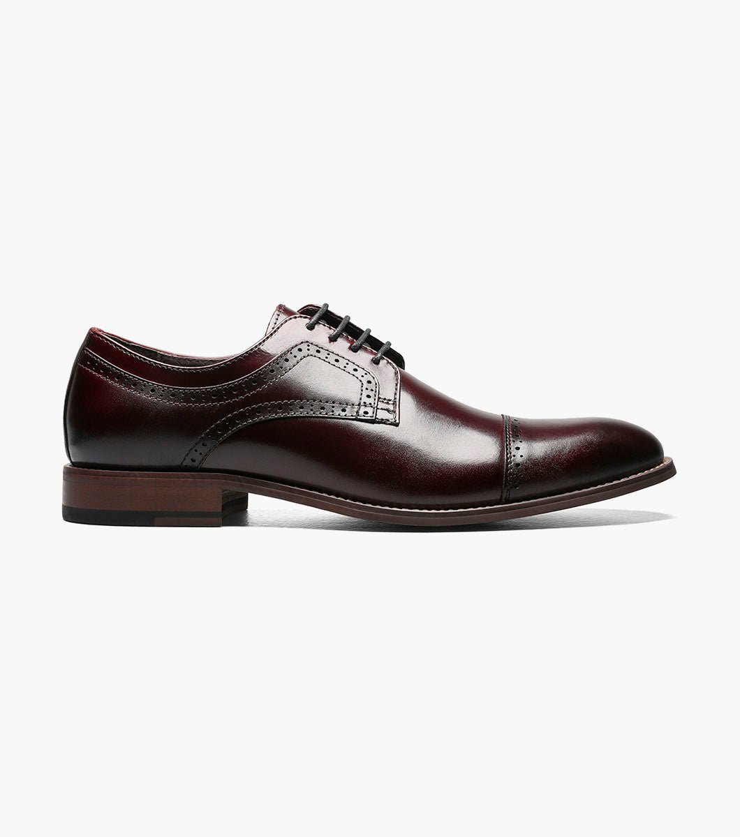 Stacy Adams Dickinson Cap Toe Oxford Dress Shoes - Burgundy - Upscale Men's Fashion
