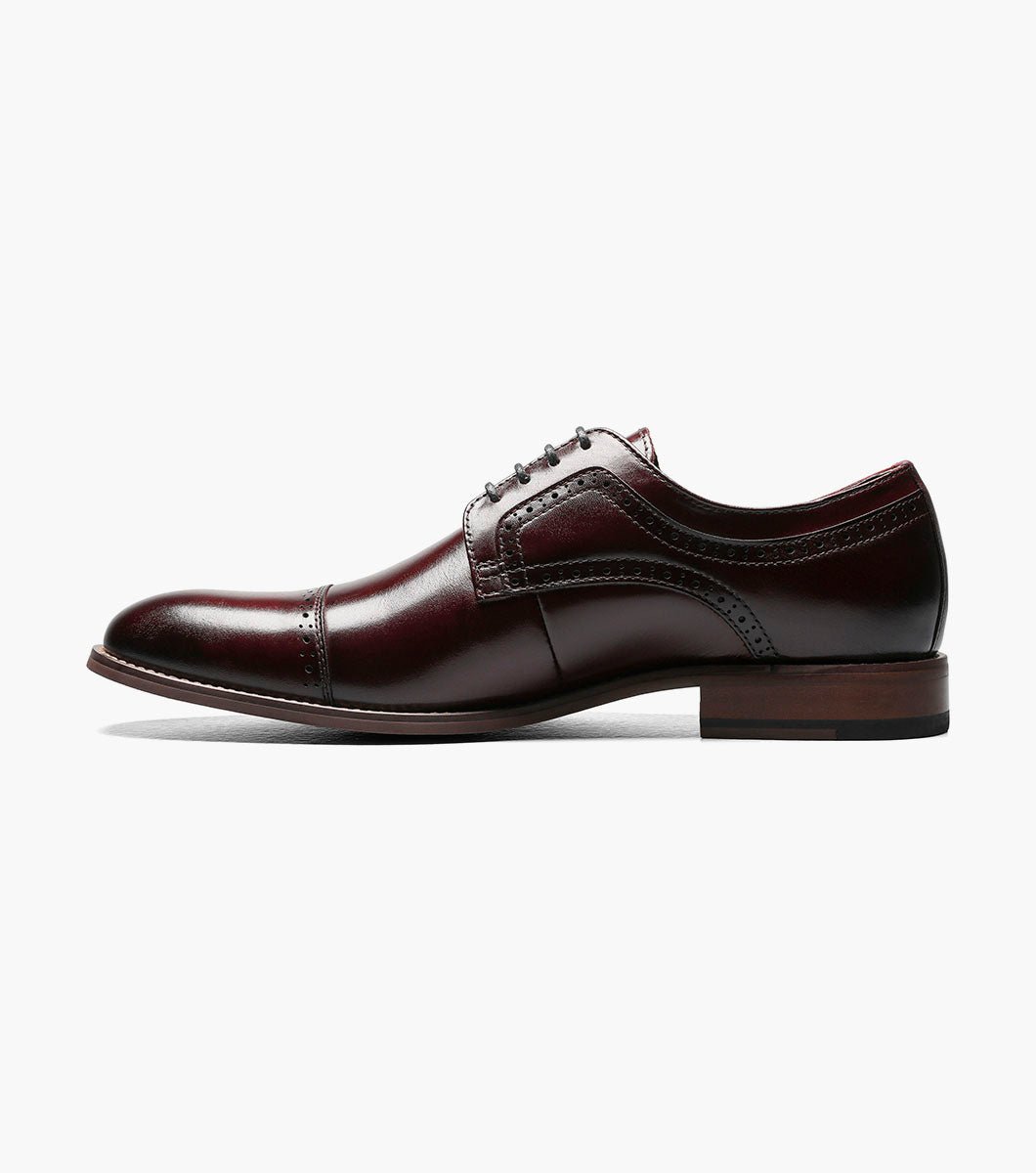 Stacy Adams Dickinson Cap Toe Oxford Dress Shoes - Burgundy - Upscale Men's Fashion