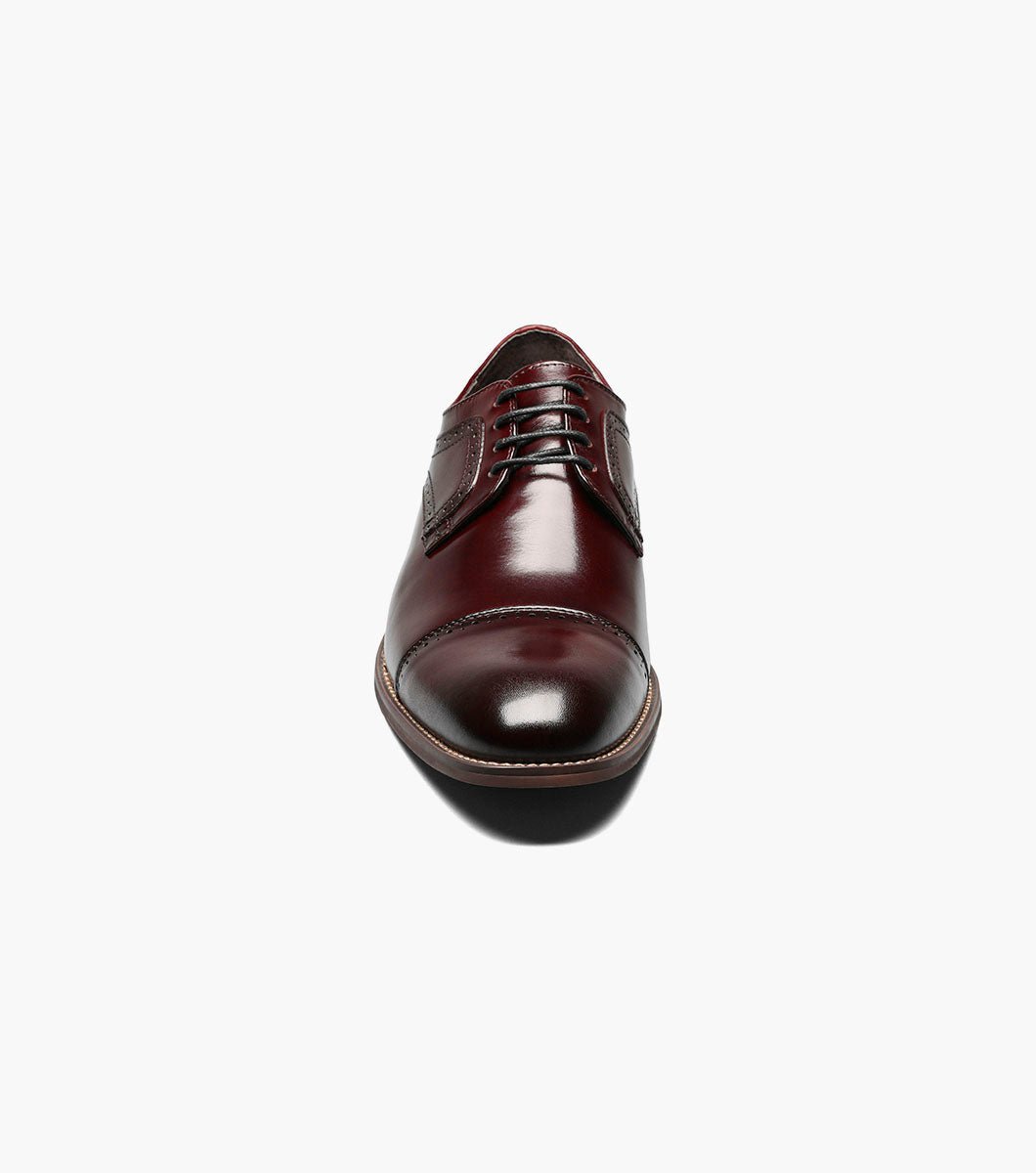 Stacy Adams Dickinson Cap Toe Oxford Dress Shoes - Burgundy - Upscale Men's Fashion