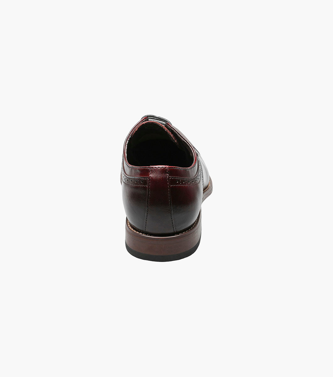Stacy Adams Dickinson cap toe Oxford dress shoes in burgundy, view 7