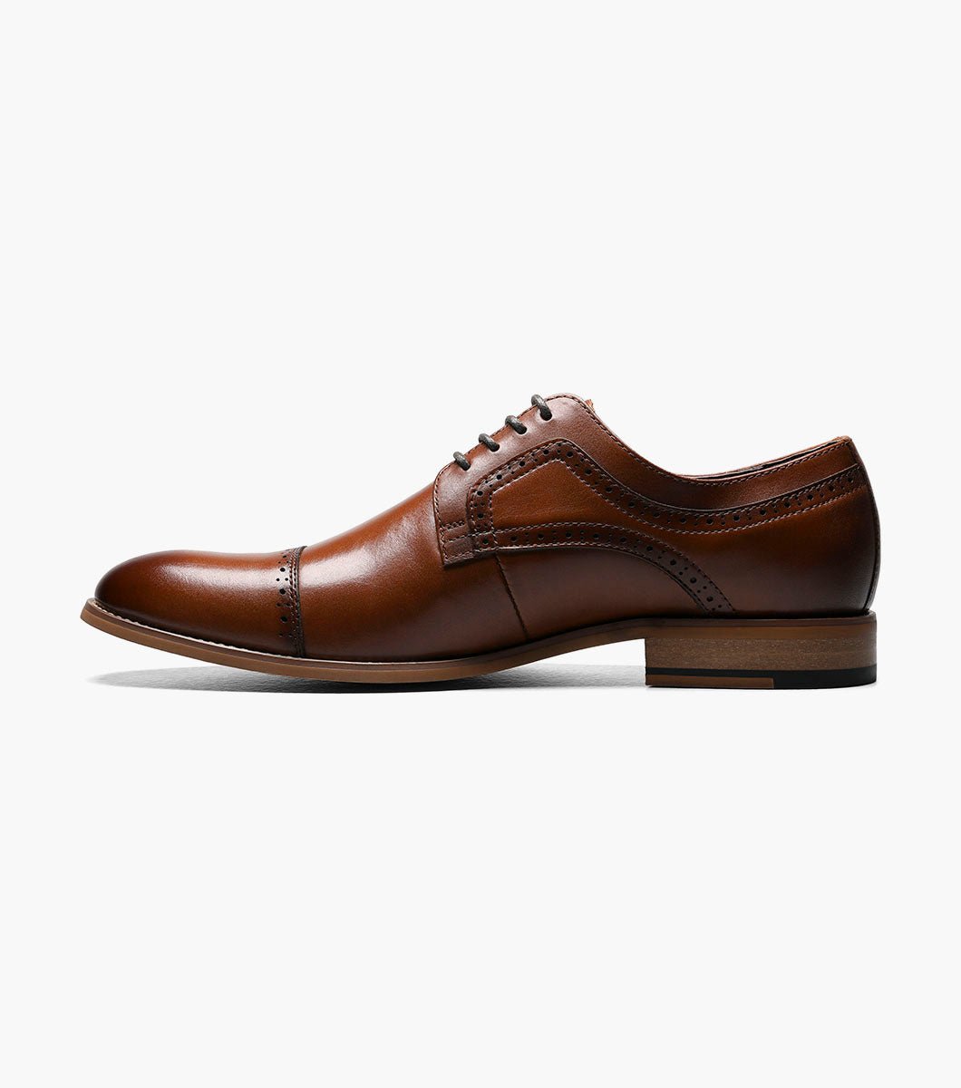 Stacy Adams Dickinson Cap Toe Oxford Dress Shoes - Cognac - Upscale Men's Fashion