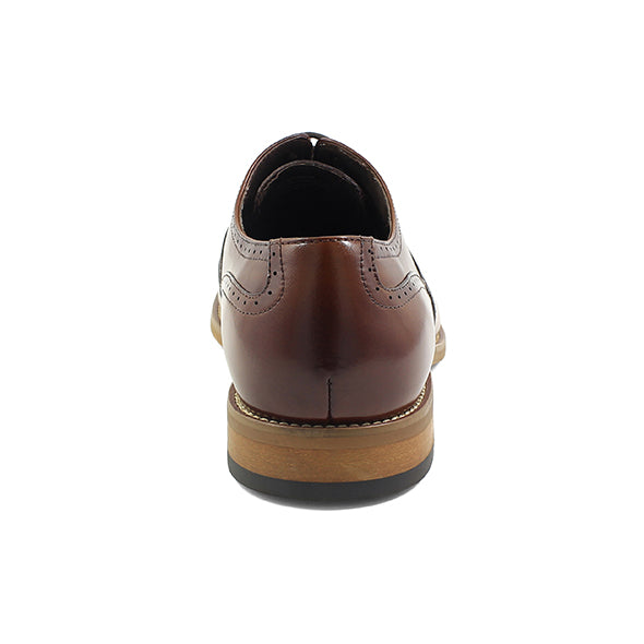 Cognac Stacy Adams Wingtip Dress Shoes – Back and Heel View